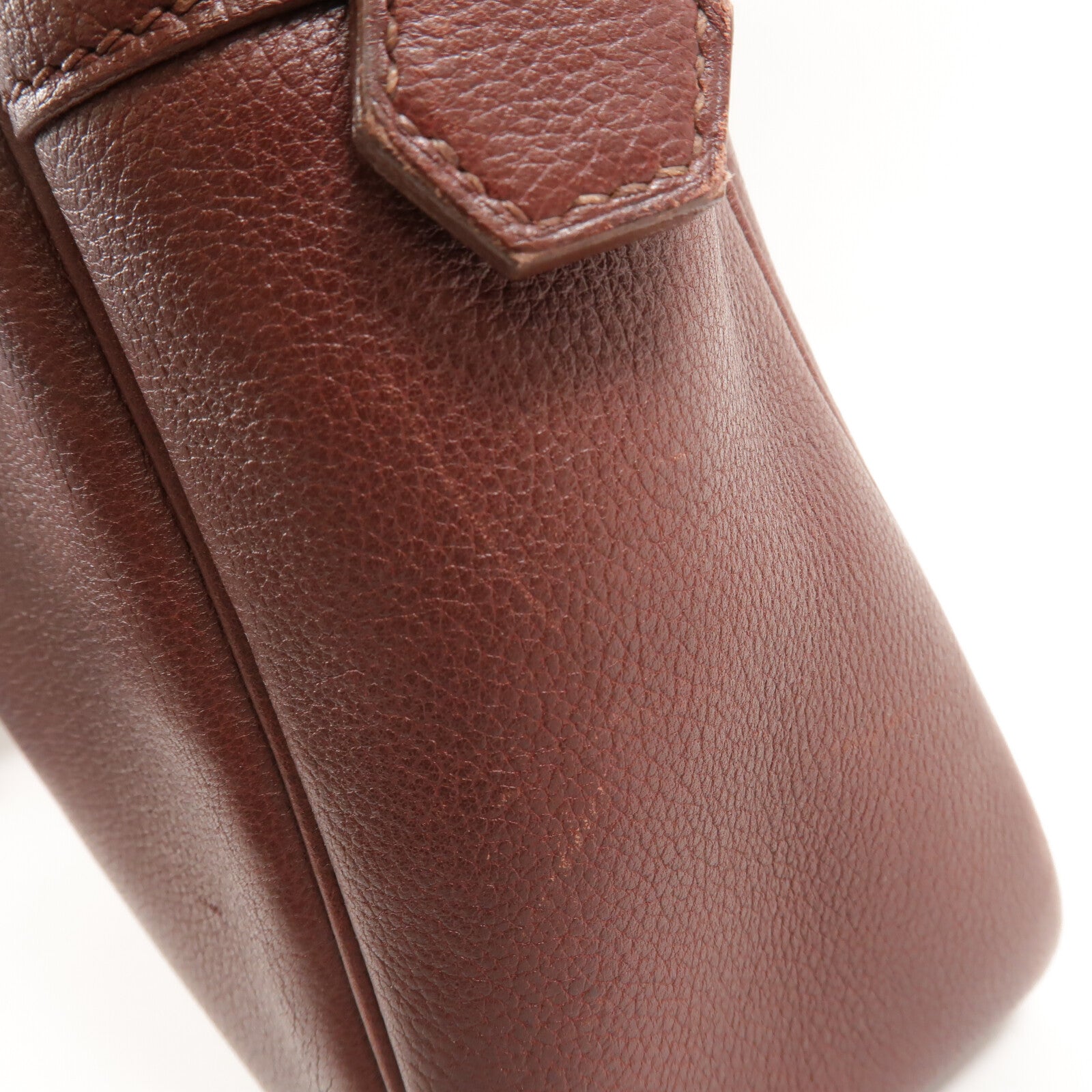 HERMES Clemence皮革Plume Dog 38公事包Bordeaux