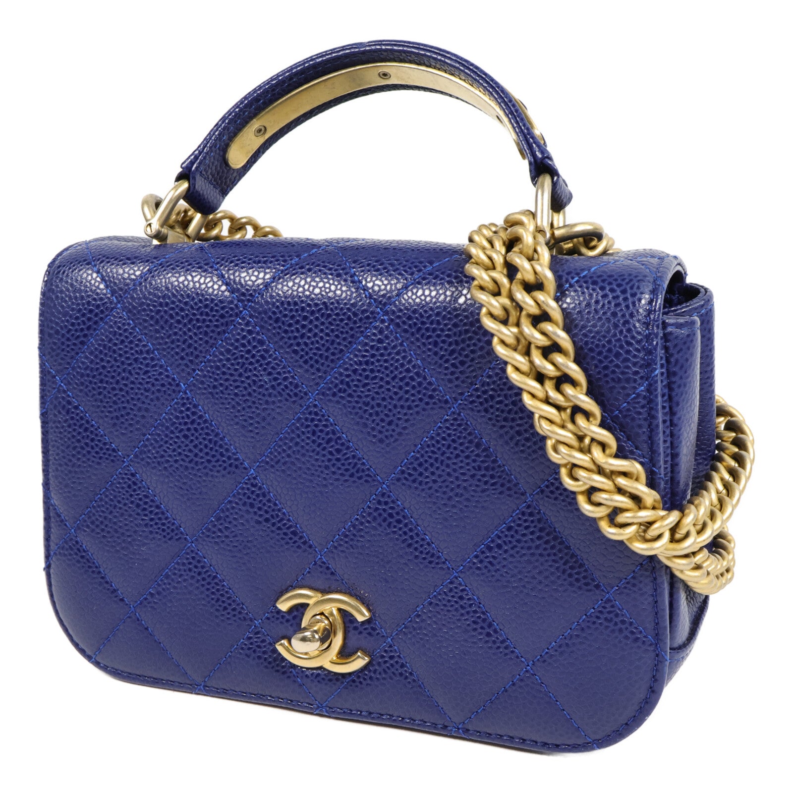 CHANEL 牛皮皮革Mini Carry Around Flap Bag鏈帶手挽肩背兩用袋