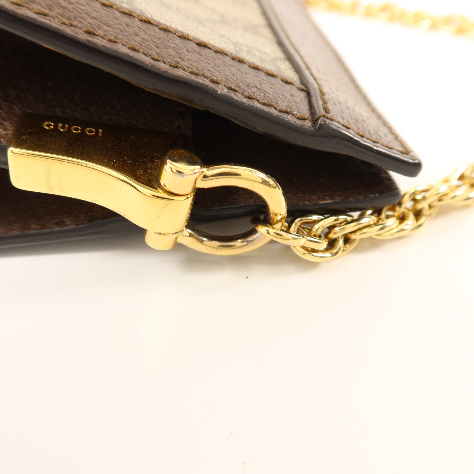 GUCCI 塗層帆布Ophidia金扣鏈帶肩背袋