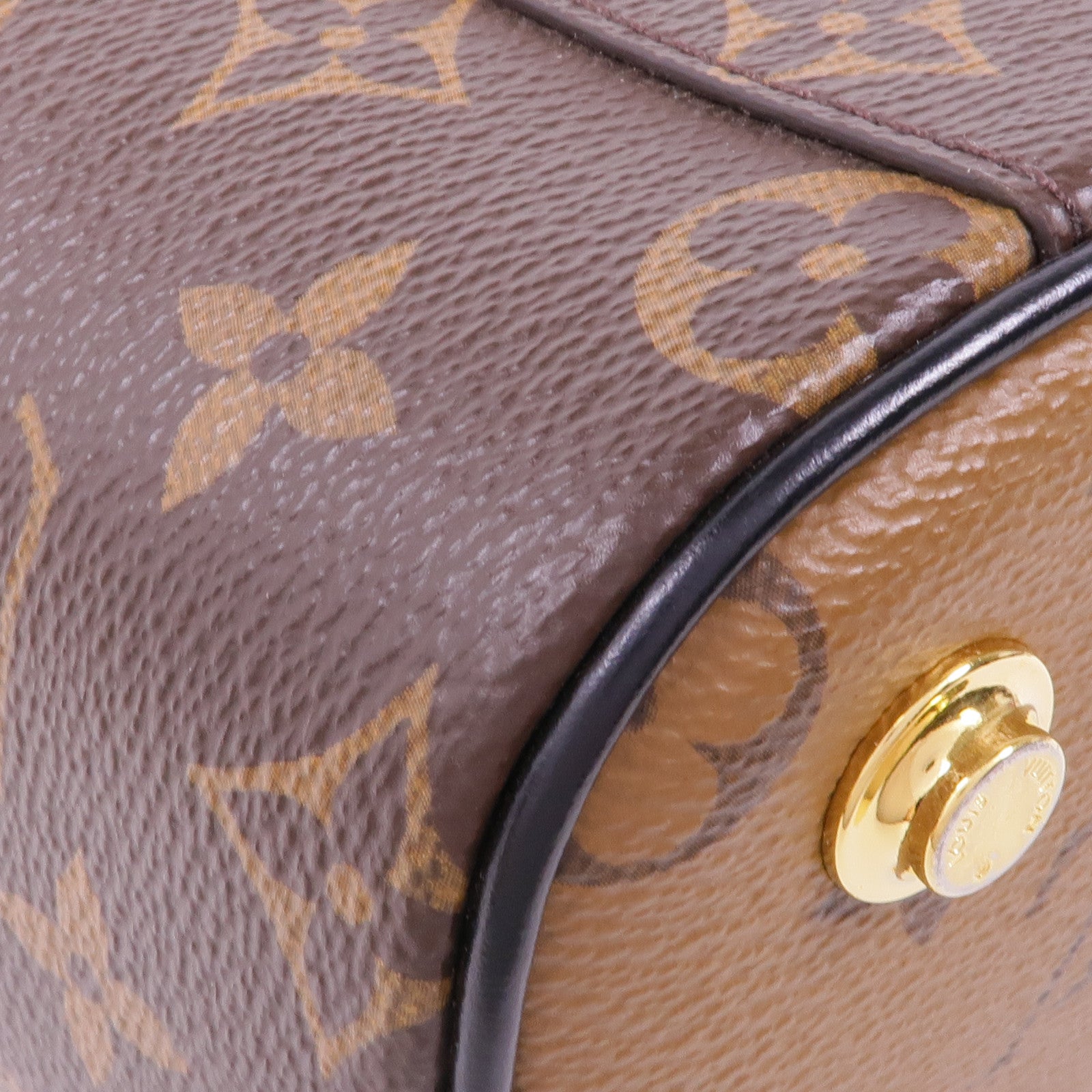 LOUIS VUITTON Monogram Reverse Vanity PM金扣手挽肩背兩用袋棕色