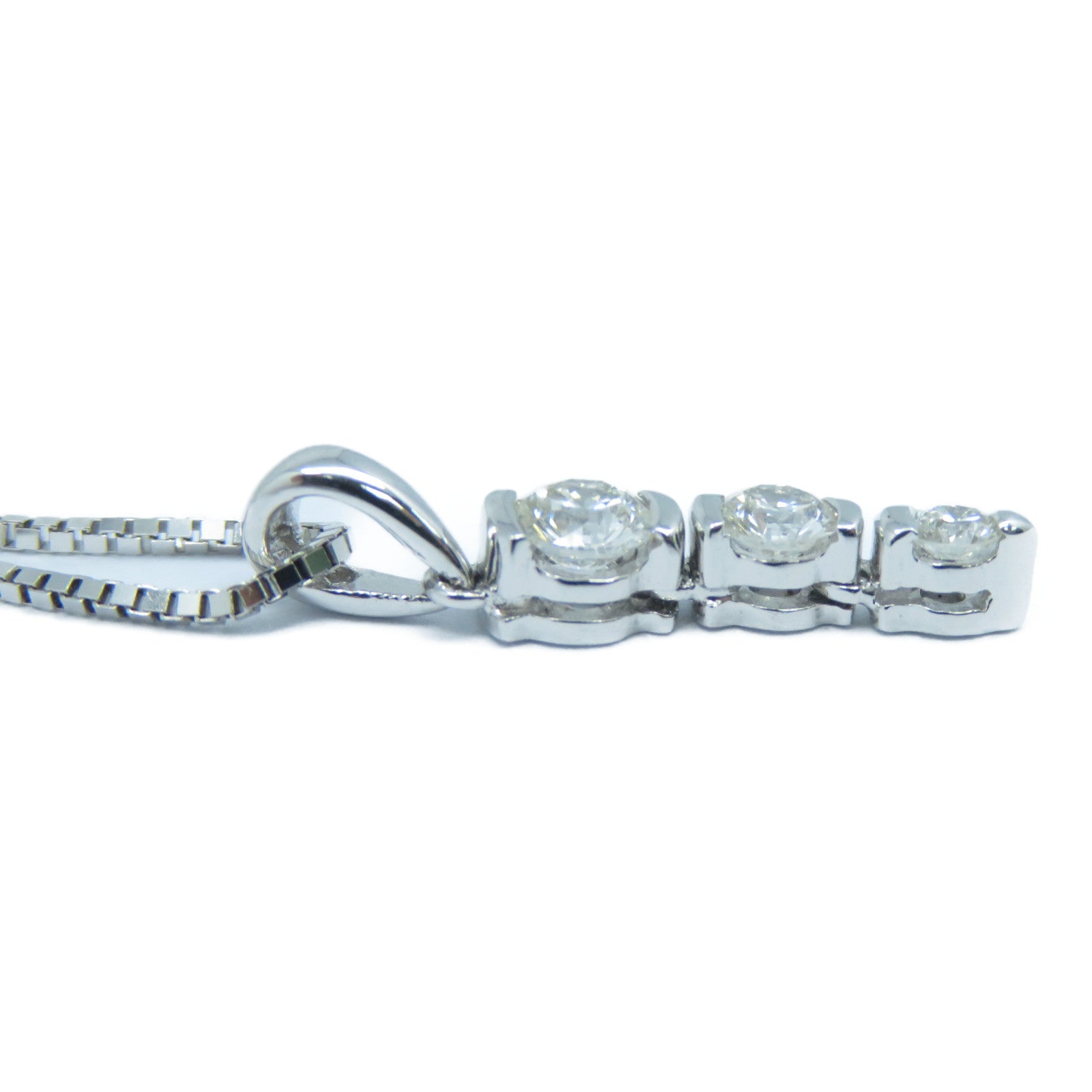 JEWELRY 【激減優惠】18K白金Diamond Necklace 0.40ct鑽石項鍊銀色