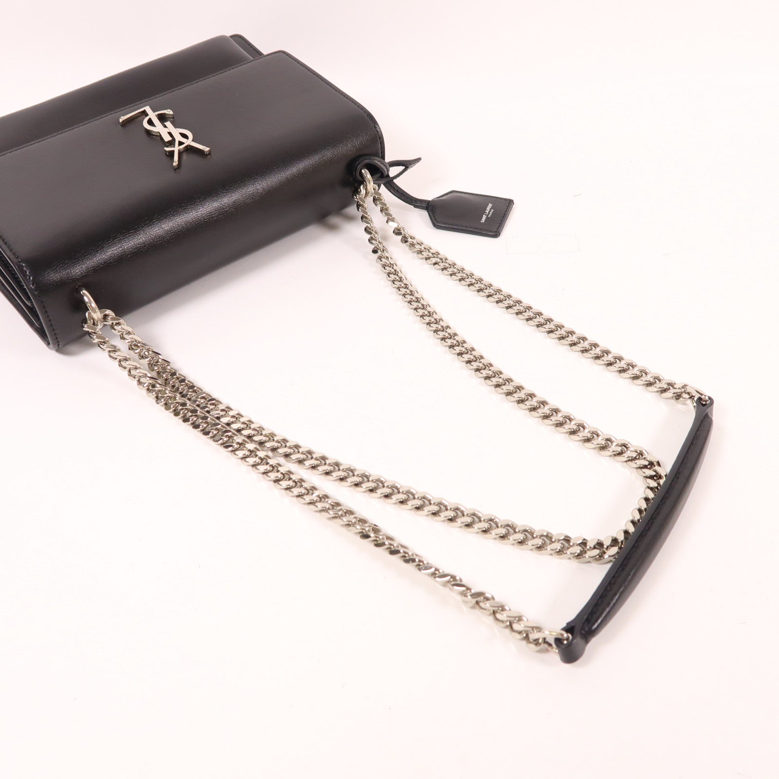 SAINT LAURENT 牛皮皮革Sunset Medium銀扣鏈帶肩背袋
