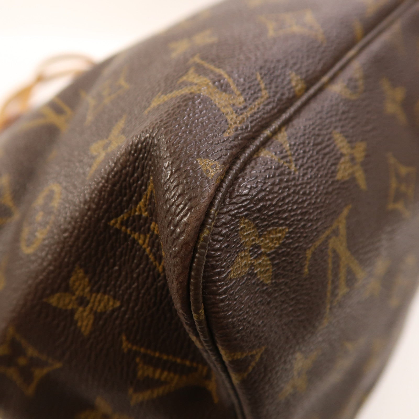 LOUIS VUITTON Monogram Neverfull MM金扣手挽袋