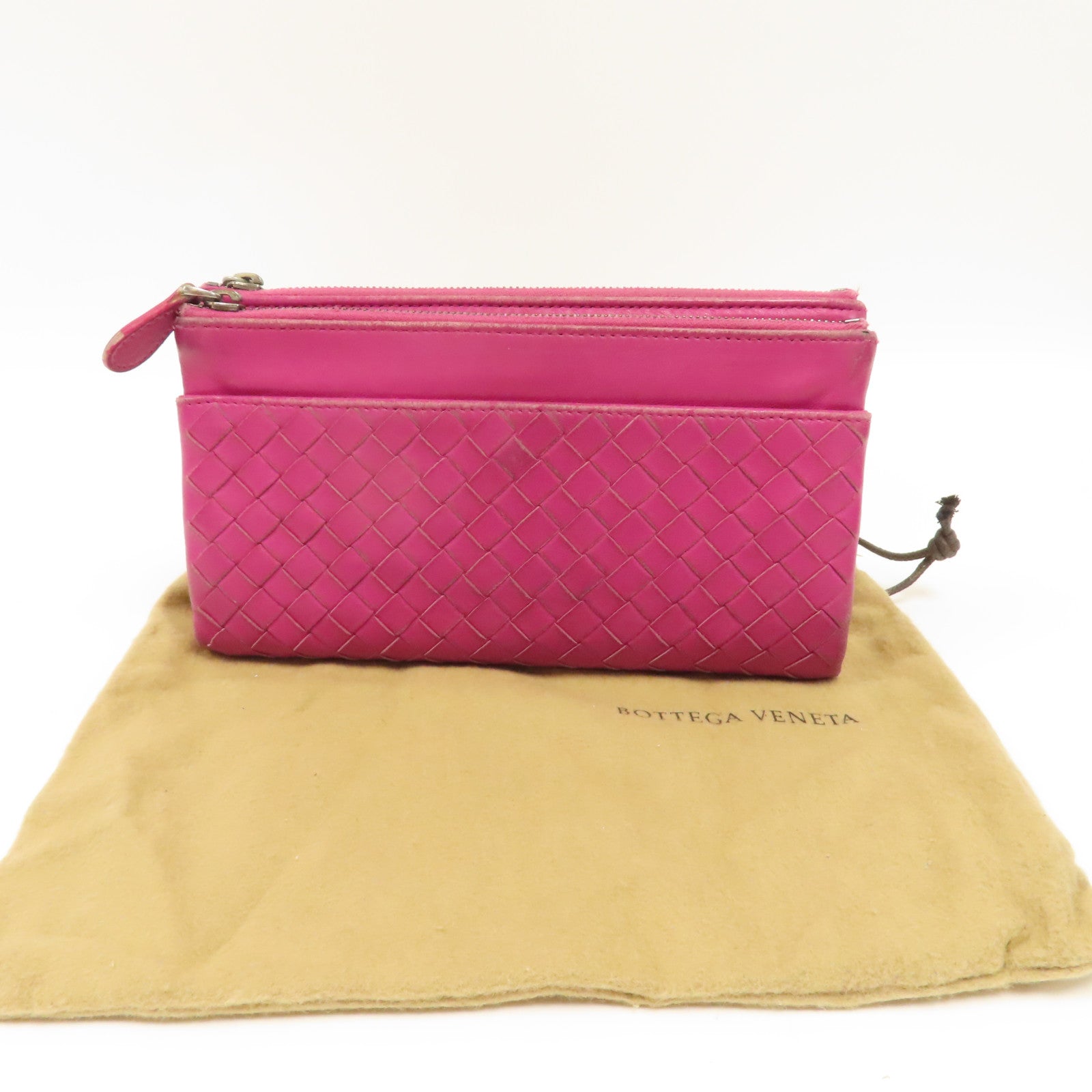 BOTTEGA VENETA 【激減優惠】牛皮皮革Wallet金扣長錢包紫色