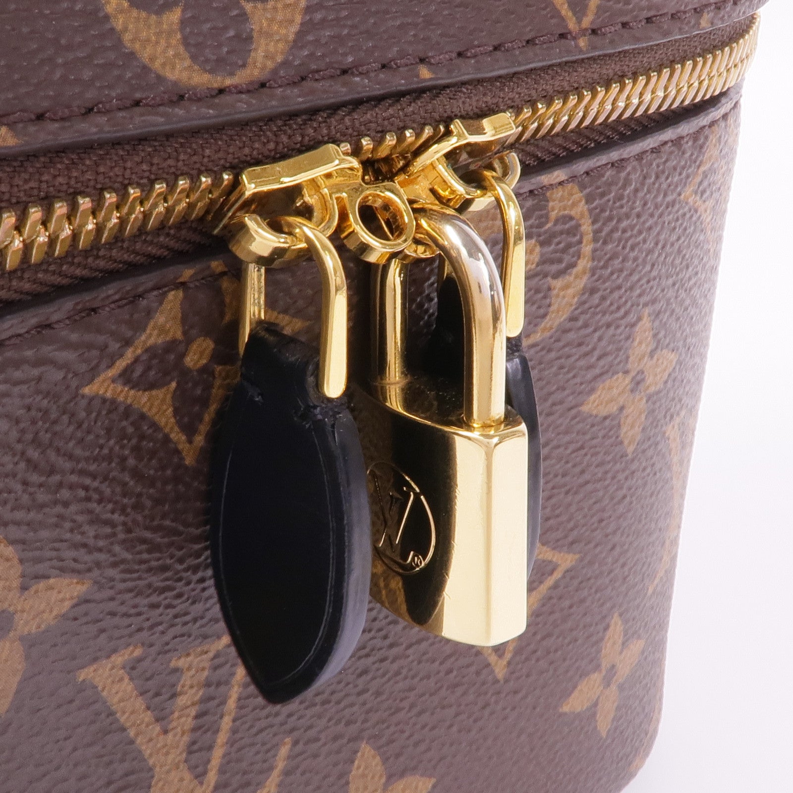 LOUIS VUITTON Monogram Reverse Vanity PM金扣手挽肩背兩用袋棕色