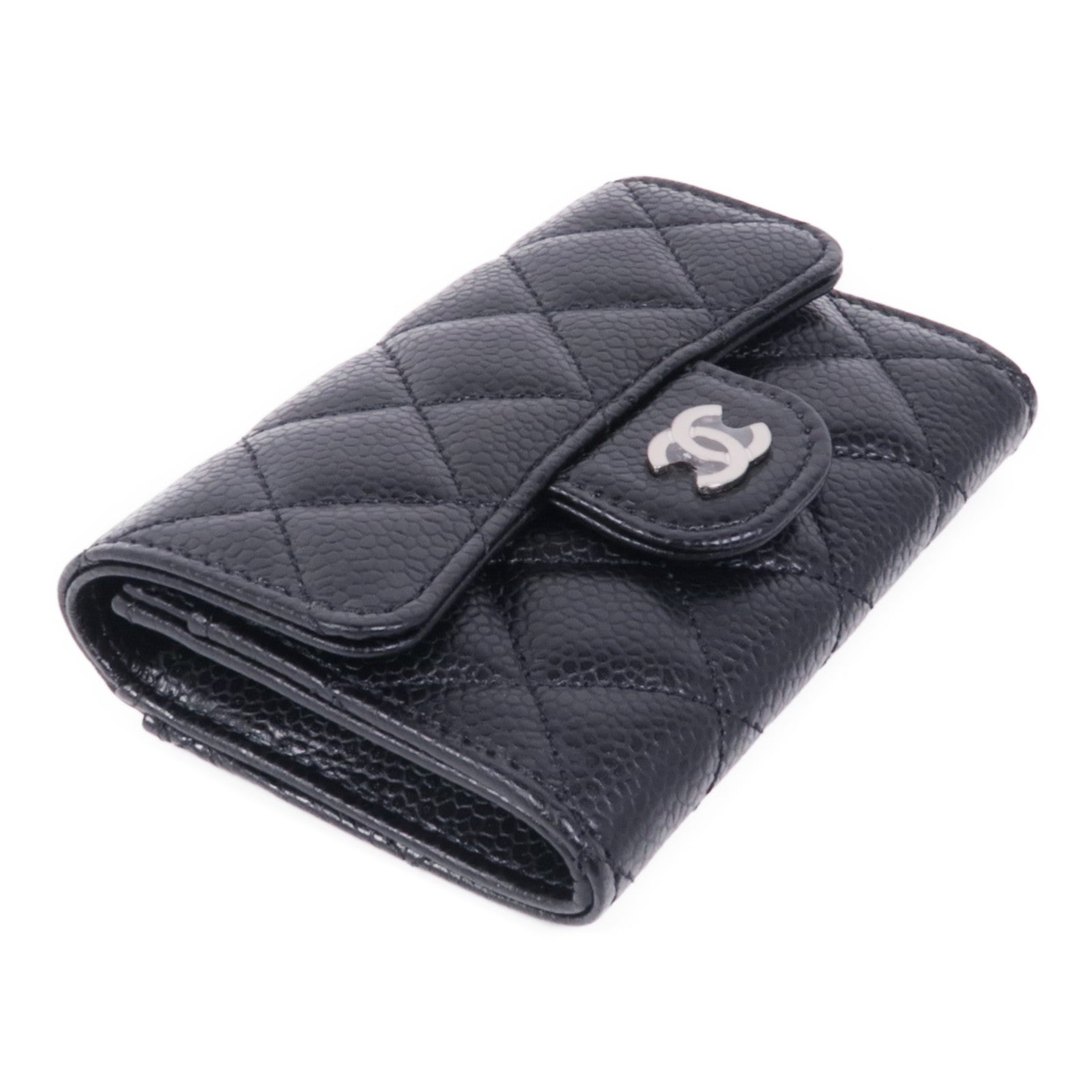 CHANEL 牛皮皮革Card Case銀扣卡片套