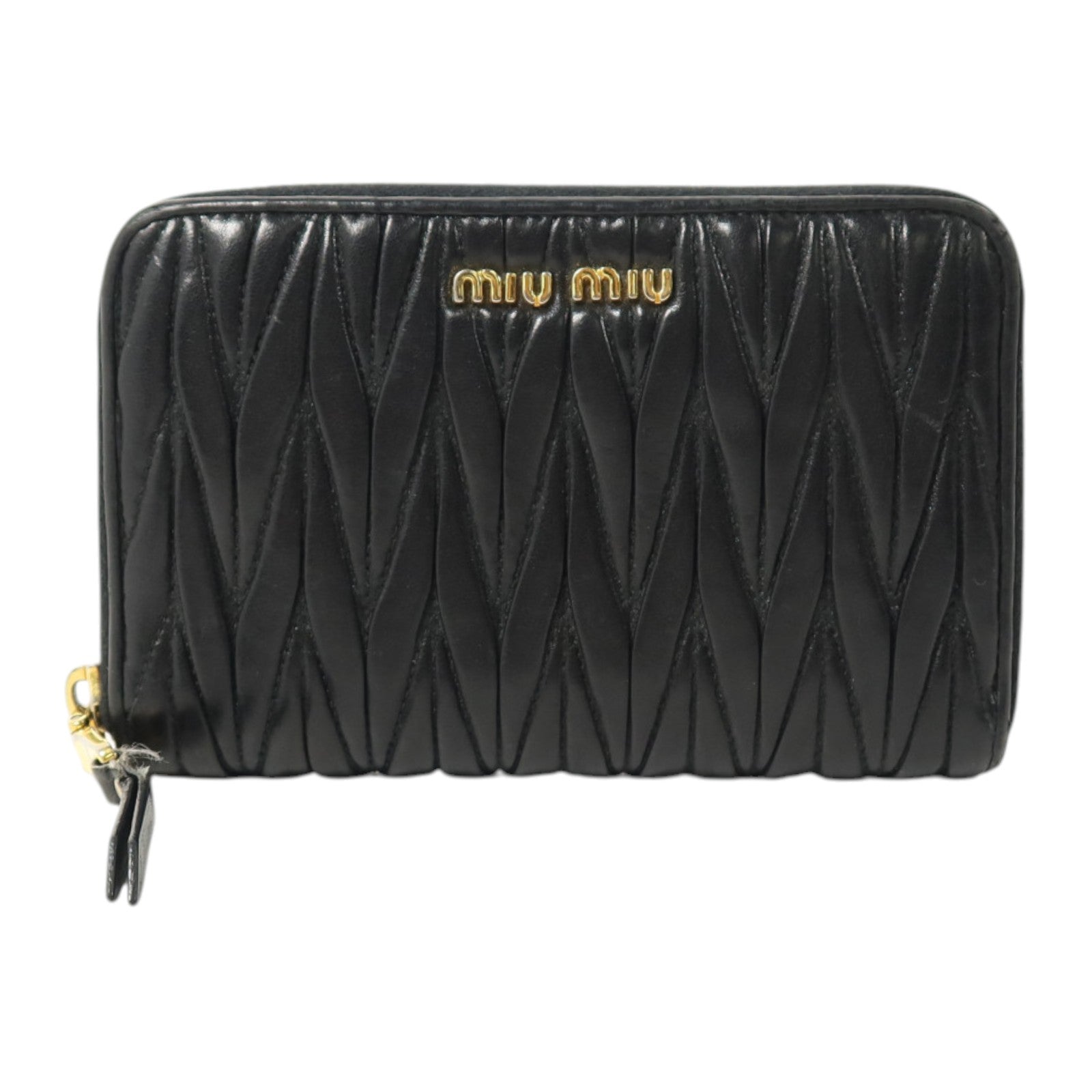 Miu Miu 羊皮皮革Zipper Long Wallet金扣長錢包