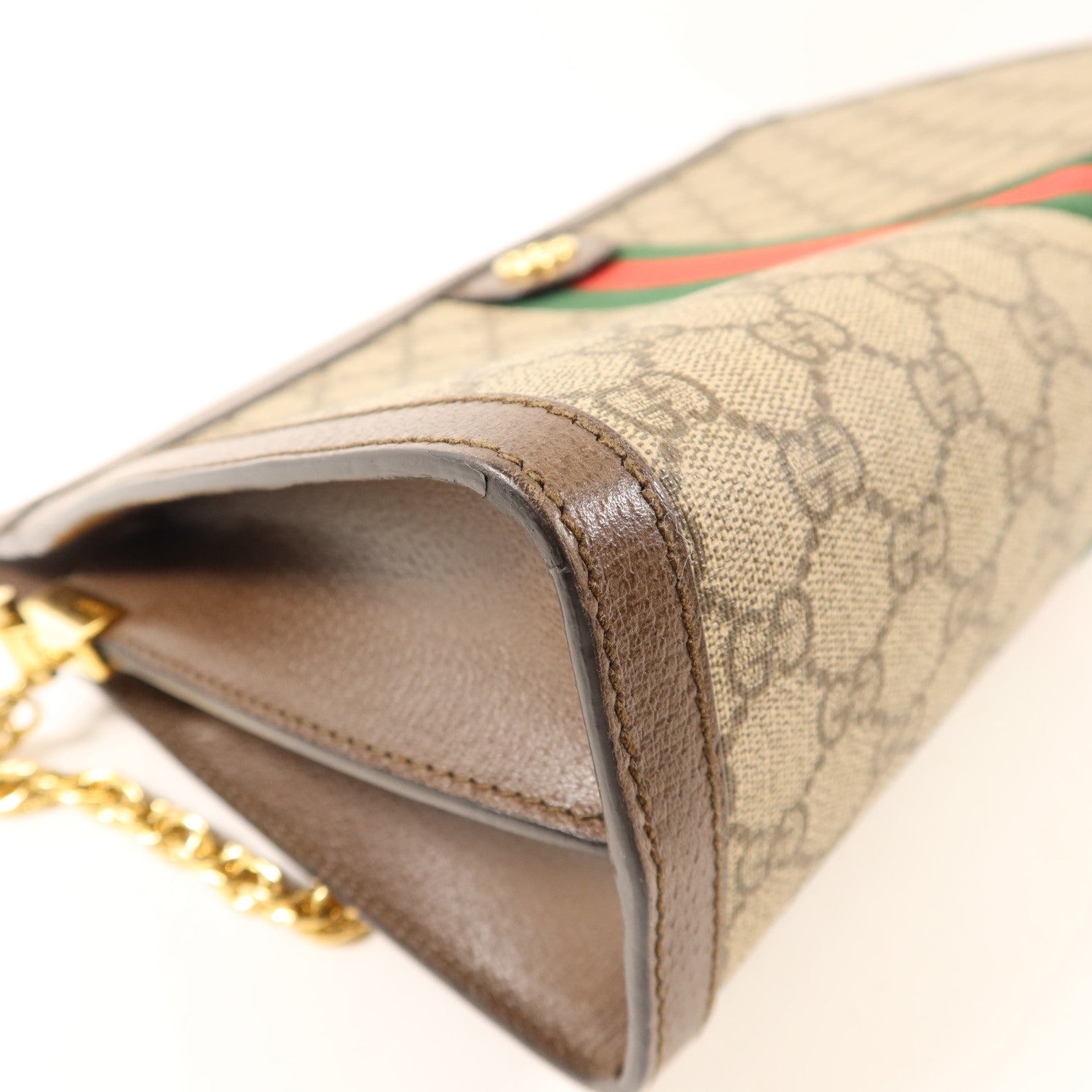 GUCCI 塗層帆布Ophidia金扣鏈帶肩背袋