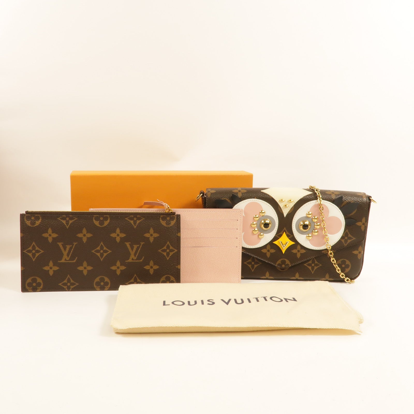 LOUIS VUITTON Monogram Lovely Birds Felicie Pochette金扣肩背袋