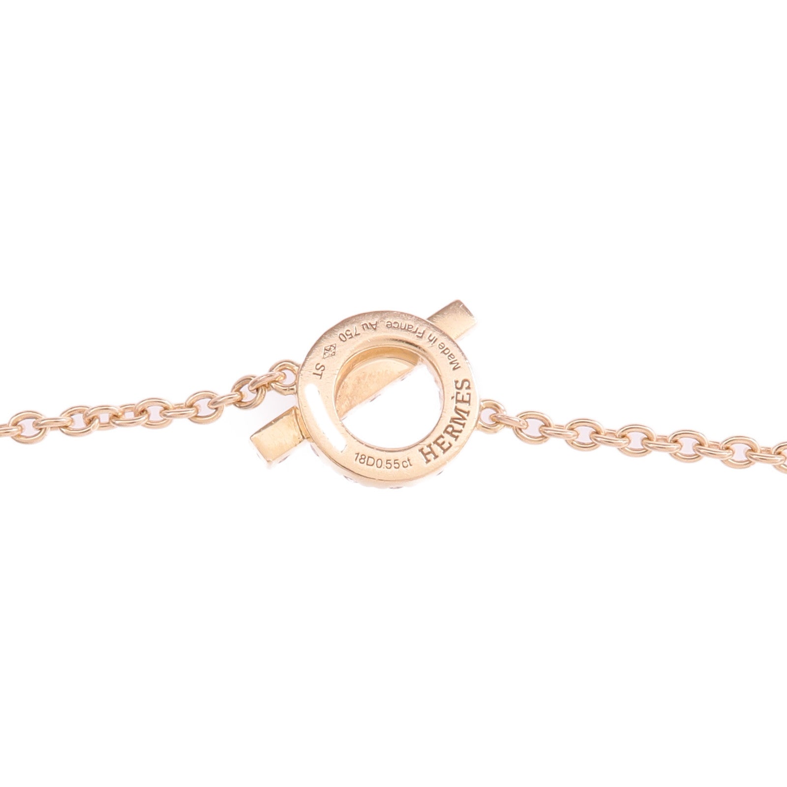 HERMES 18K玫瑰金Finesse Bracelet鑽石手鏈
