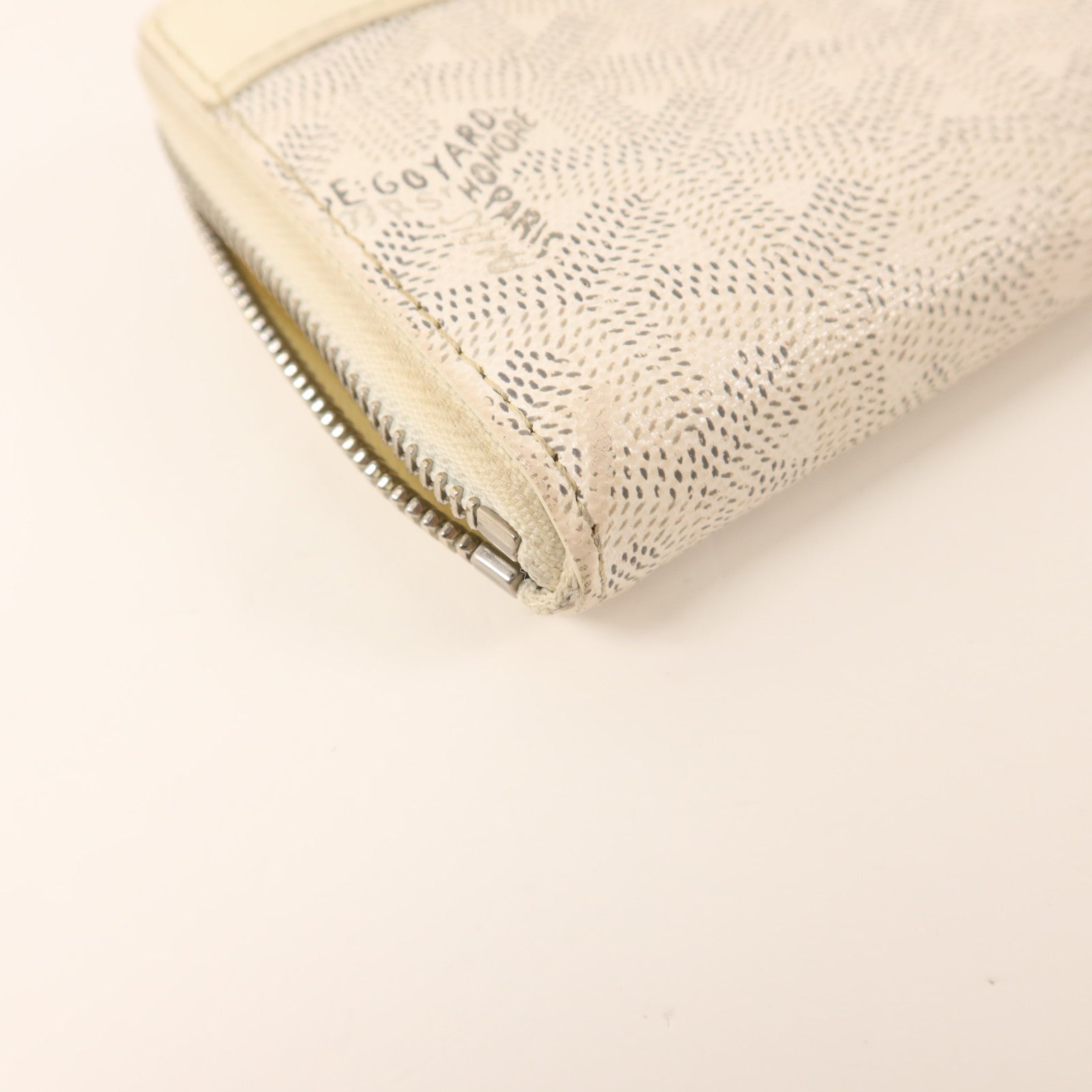 GOYARD 【激減優惠】塗層帆布/牛皮皮革Matignon GM Wallet銀扣拉長鏈錢包