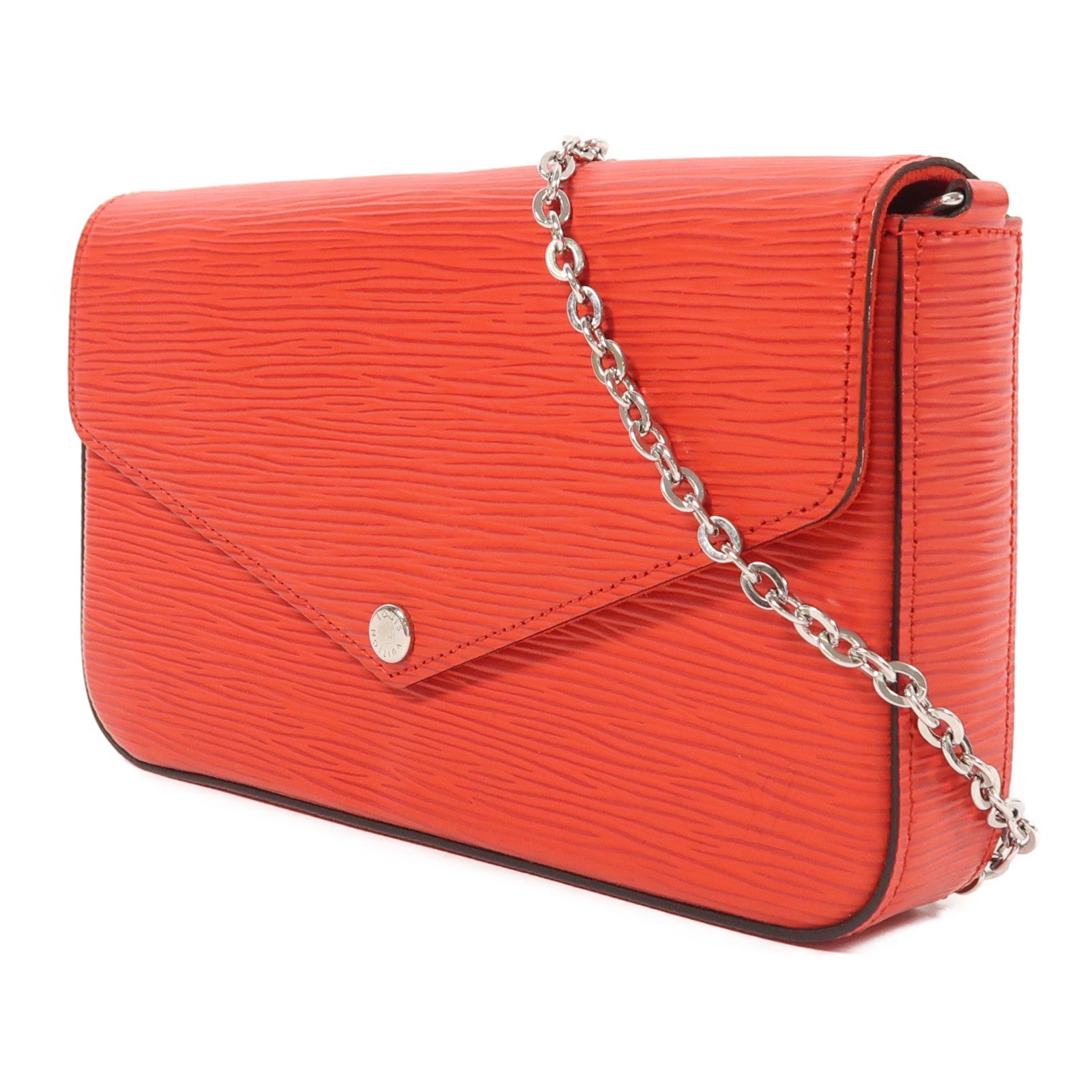 LOUIS VUITTON Epi Pochette Felice銀扣鏈帶肩背袋