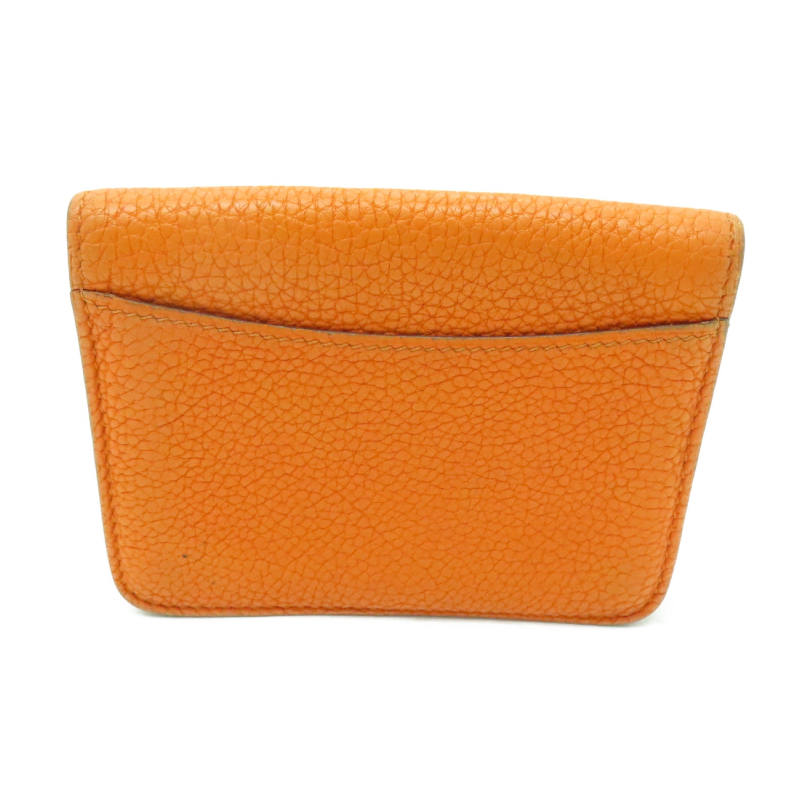 HERMES 【清倉大減價】Togo皮革Dogon Coin Case銀扣零錢包橙色