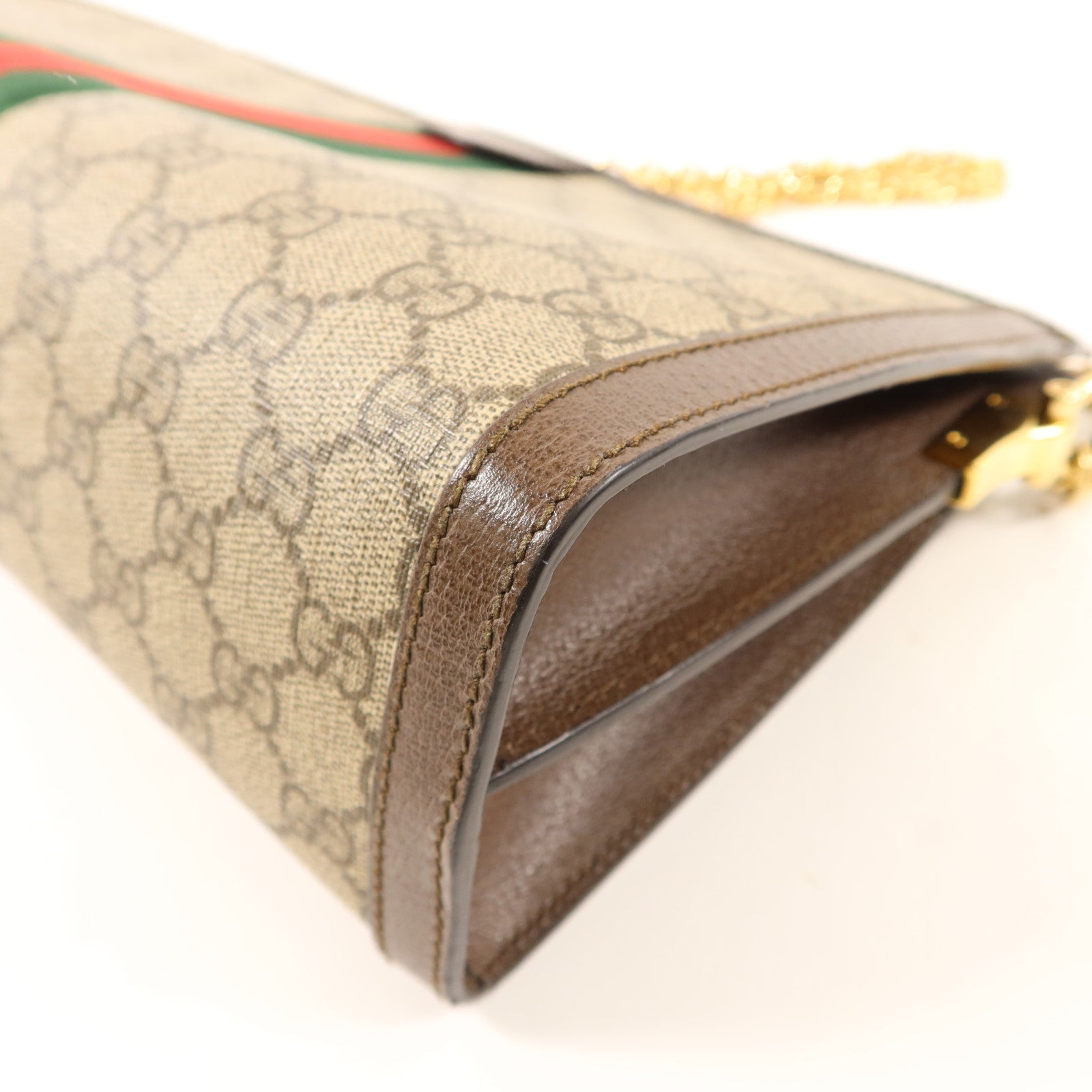 GUCCI 塗層帆布Ophidia金扣鏈帶肩背袋