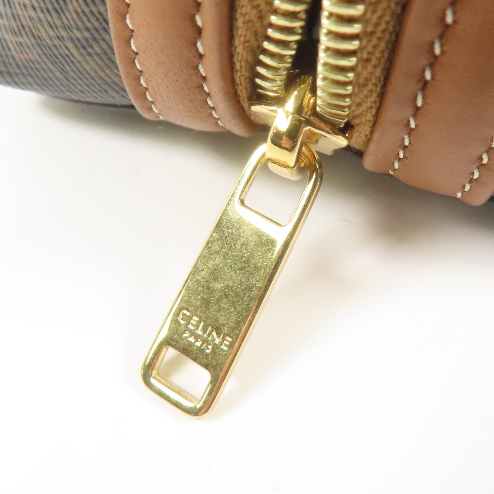 CELINE 塗層帆布Shoulder Bag金扣鏈帶肩背袋