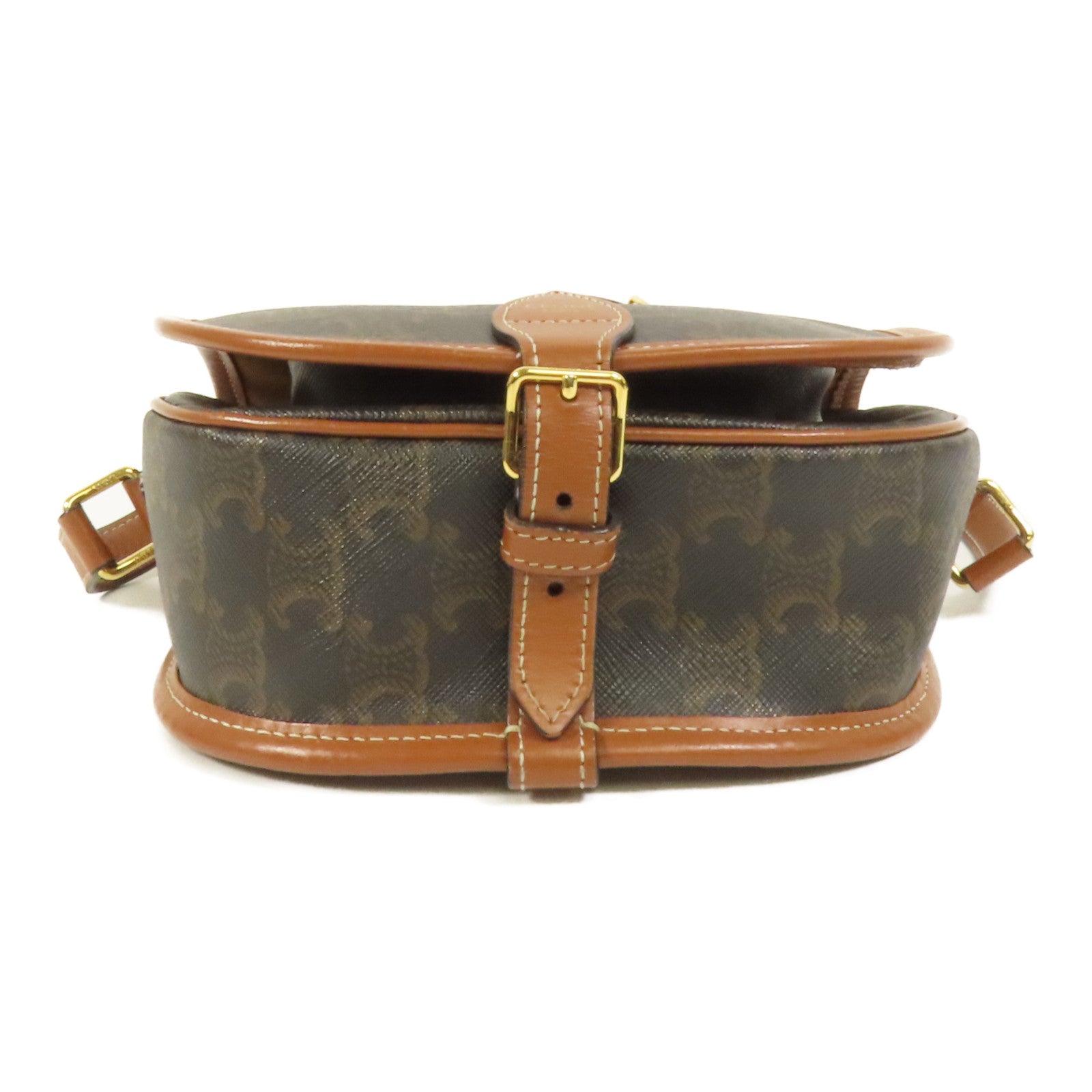 CELINE 塗層帆布Folco金扣肩背袋