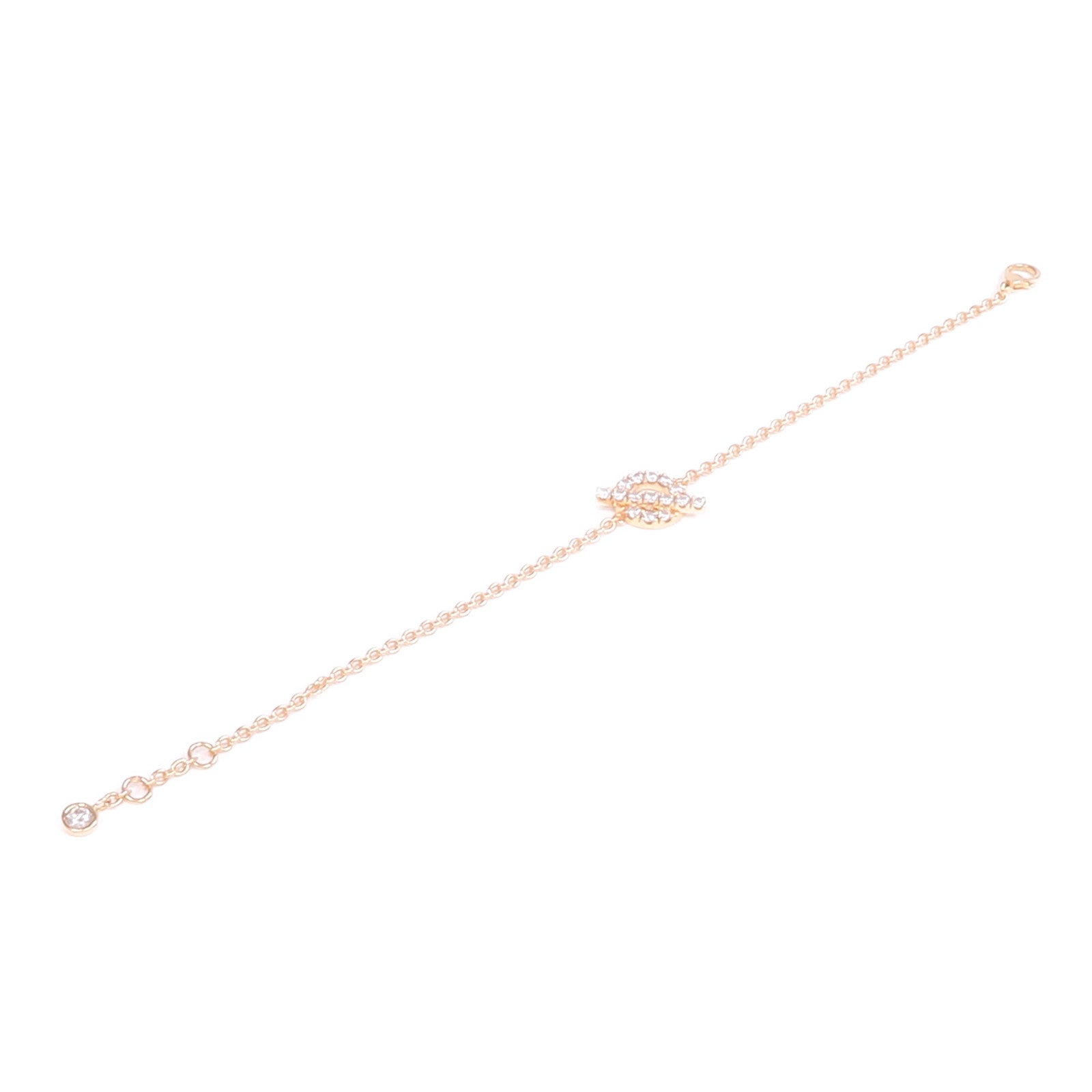 HERMES 18K玫瑰金Finesse Bracelet鑽石手鏈