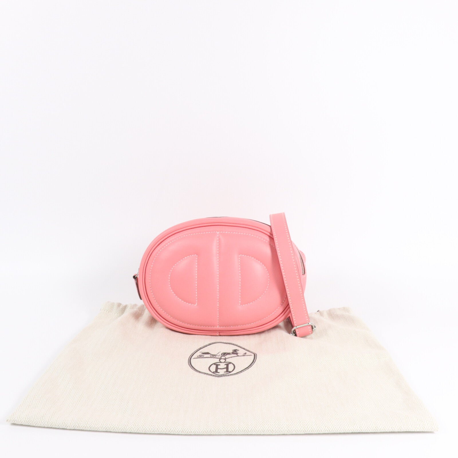 HERMES Swift皮革In The Loop Belt Bag肩背袋Rose D Ete