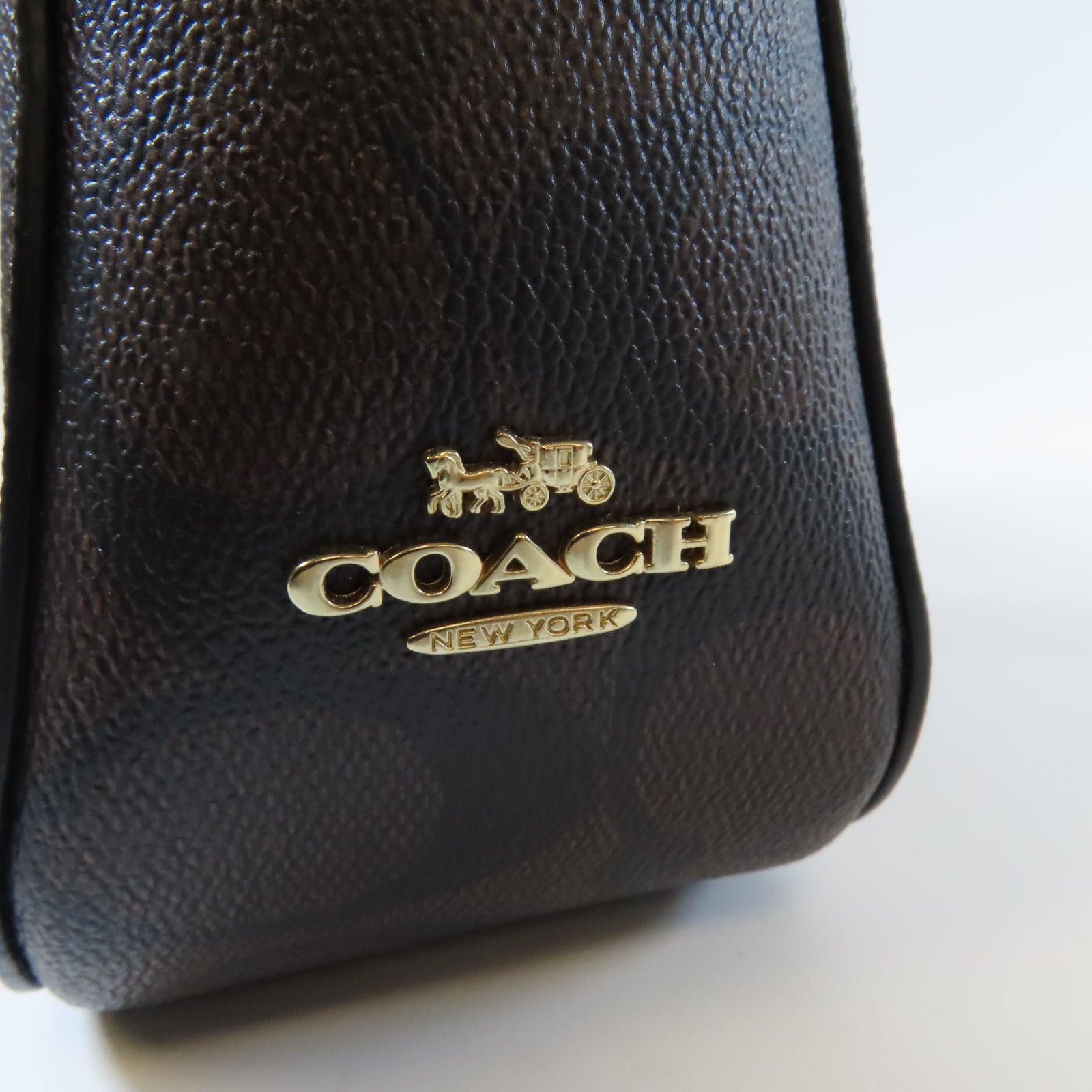COACH 【激減優惠】羊皮皮革Shoulder Bag金扣手挽肩背兩用袋黑色/啡色