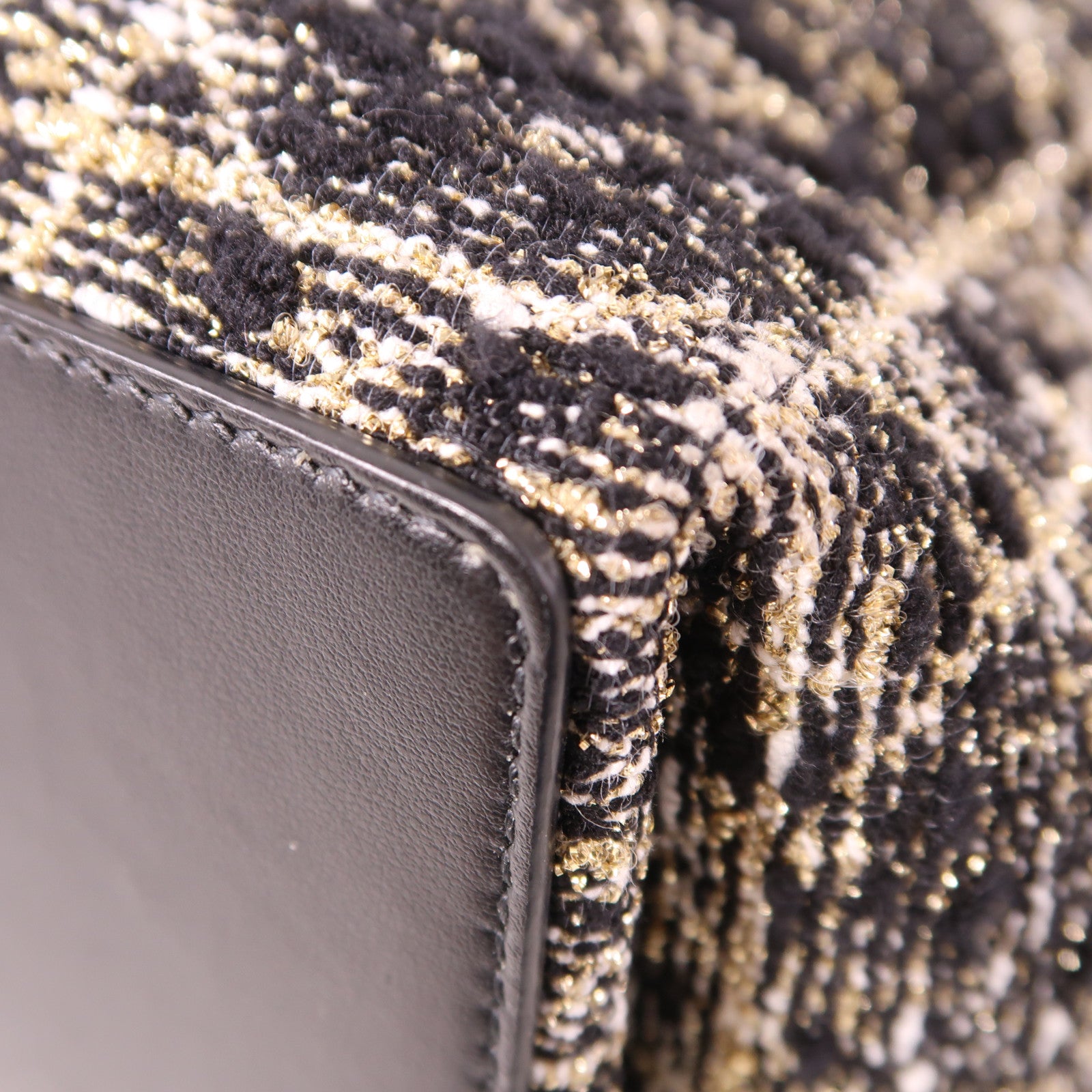 Dior Tweed/皮革Toujours Medium金扣肩背袋