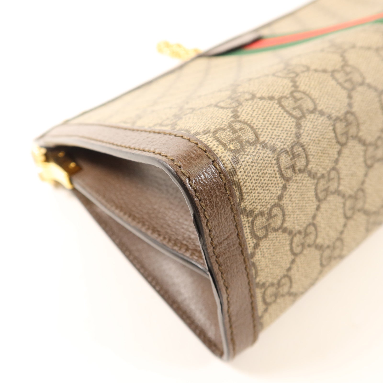 GUCCI 塗層帆布Ophidia金扣鏈帶肩背袋