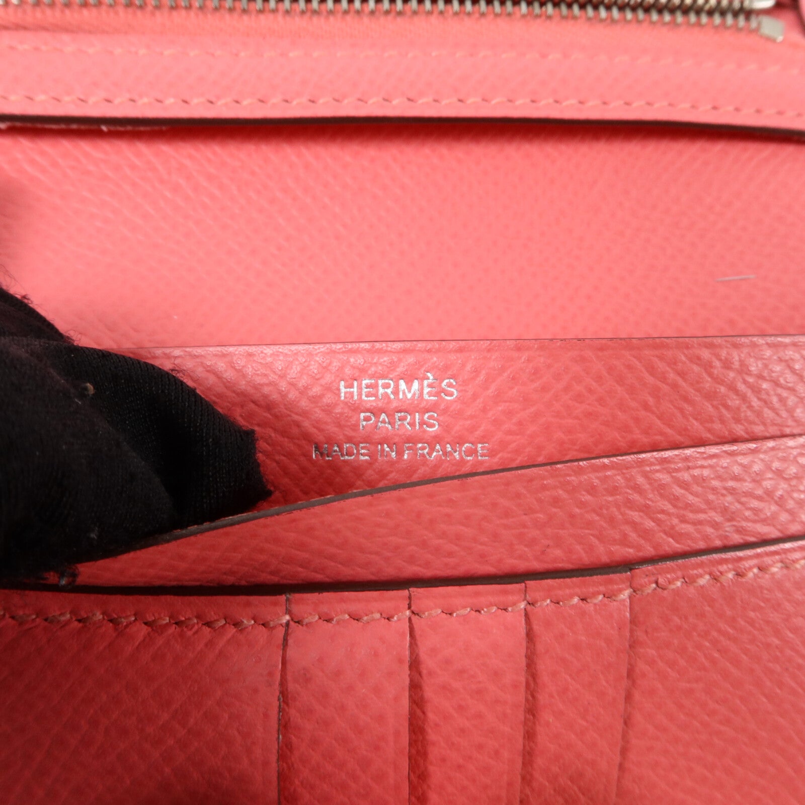 HERMES Epsom皮革Bearn Compact Wallet銀扣錢包Rose Azalee