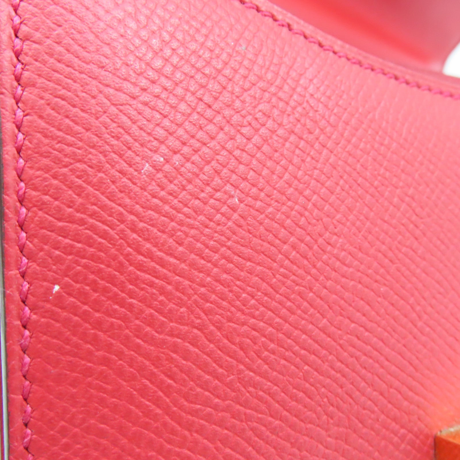 HERMES Epsom皮革Constance Mini Shoulder Bag金扣肩背袋紅色T5