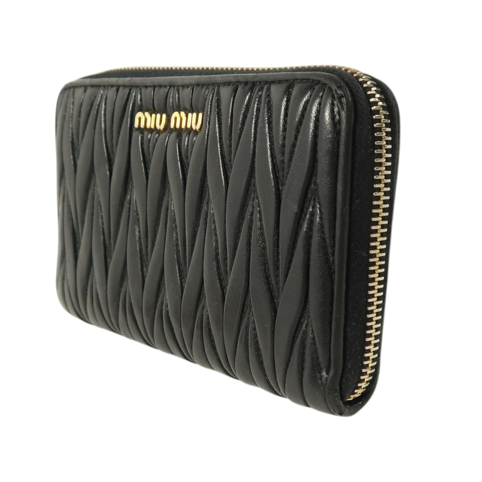 Miu Miu 羊皮皮革Zipper Long Wallet金扣長錢包