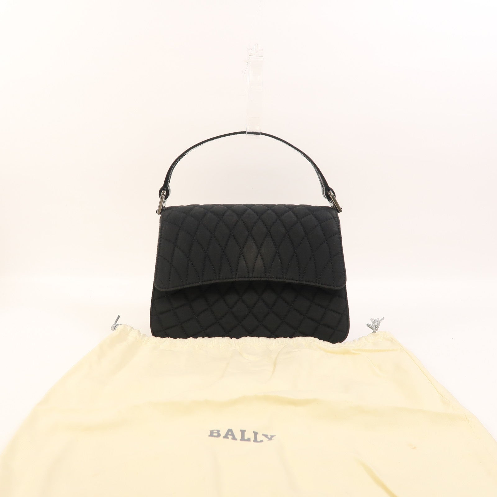 BALLY 尼龍/牛皮皮革Hand Bag銀扣手挽袋