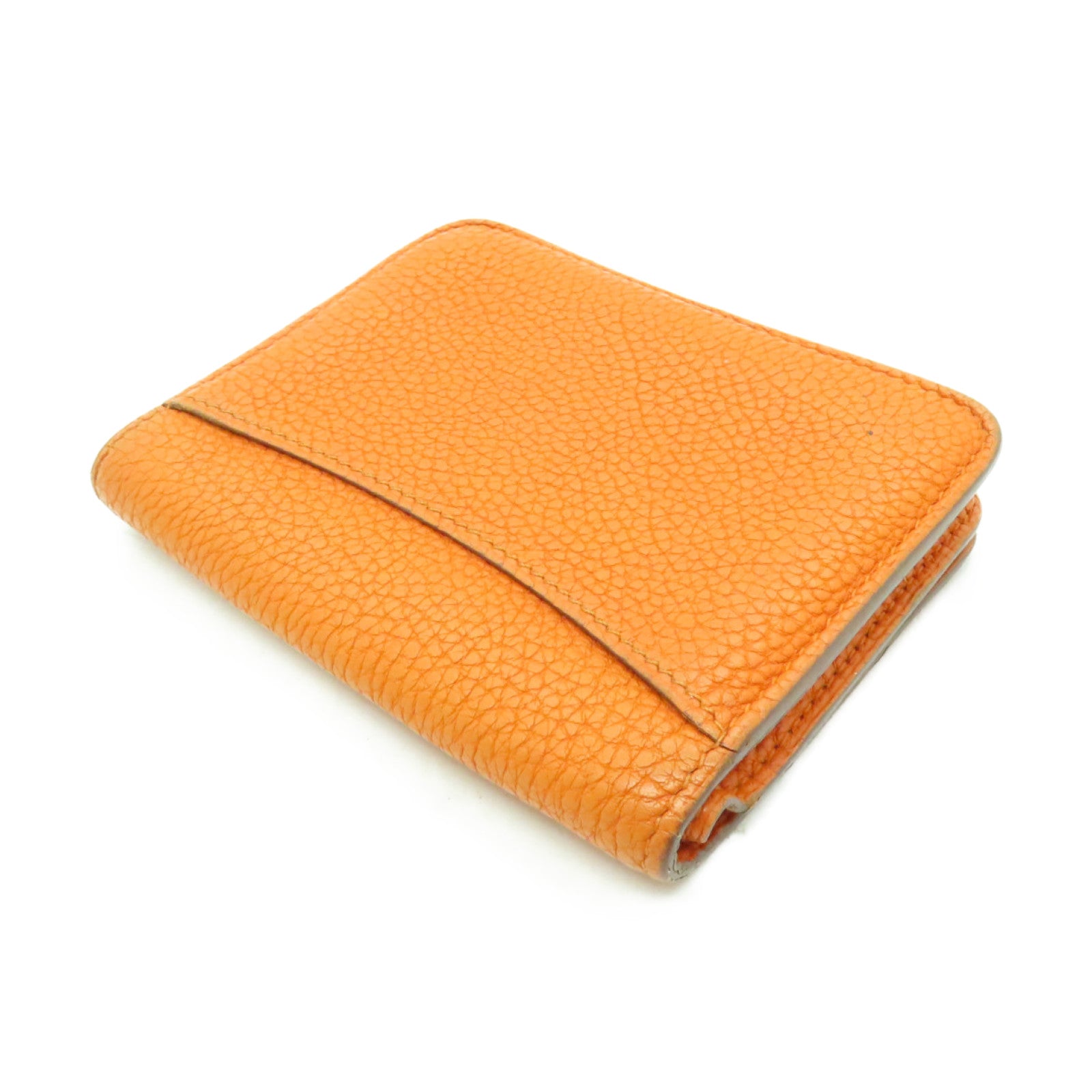 HERMES 【清倉大減價】Togo皮革Dogon Coin Case銀扣零錢包橙色