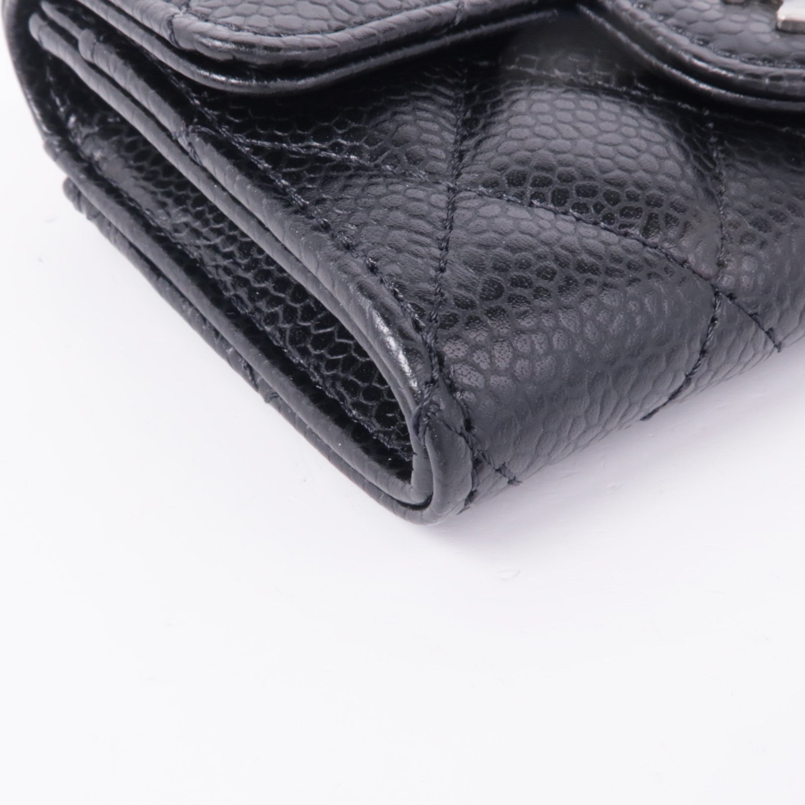 CHANEL 牛皮皮革Card Case銀扣卡片套