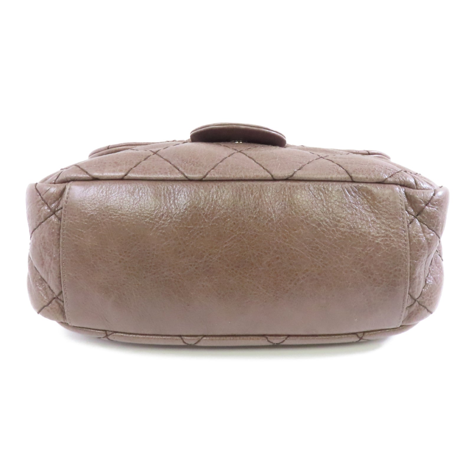 CHANEL 【激減優惠】菱格牛皮皮革Shoulder Bag銀扣肩背袋啡色