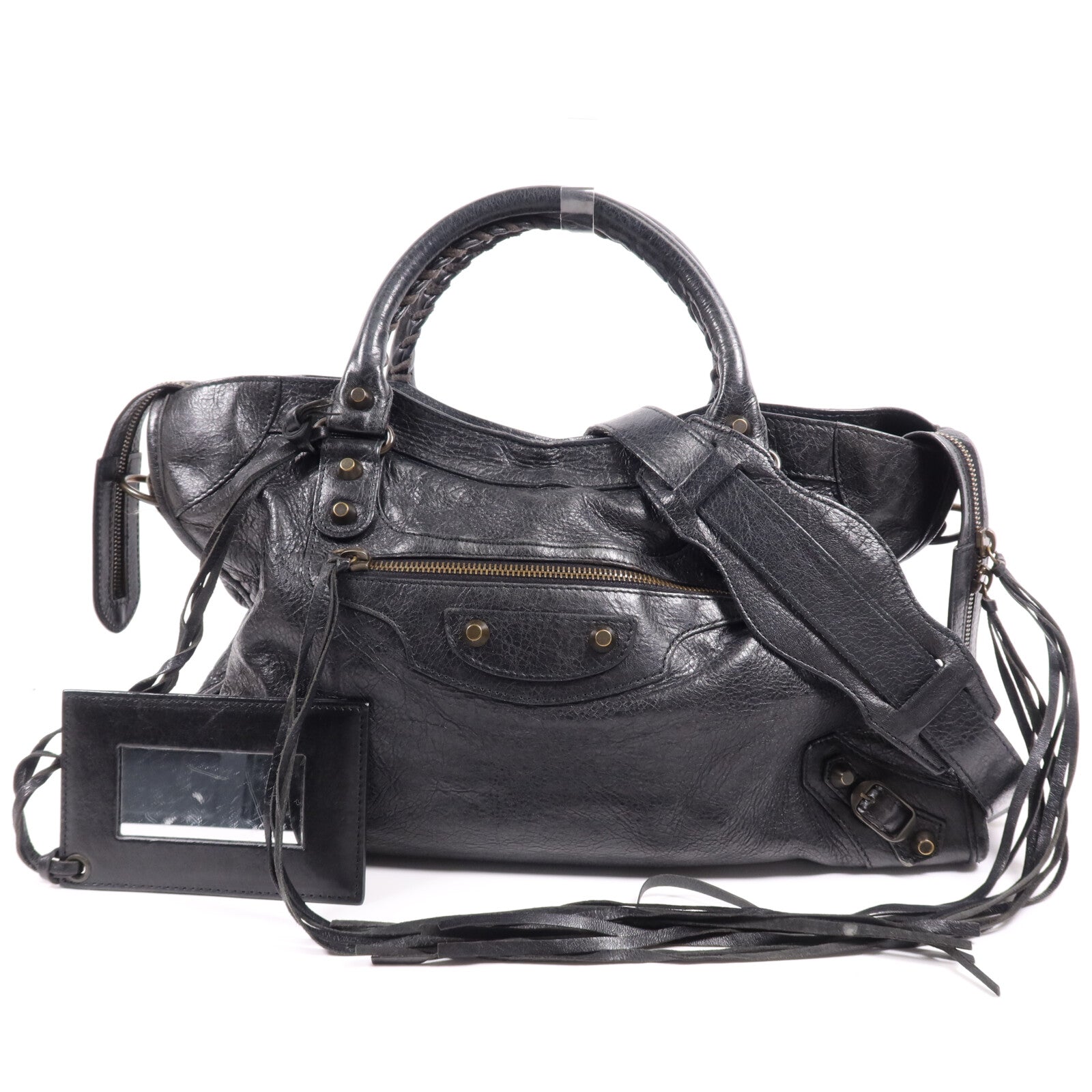 BALENCIAGA 羊皮皮革City金扣手挽肩背兩用袋