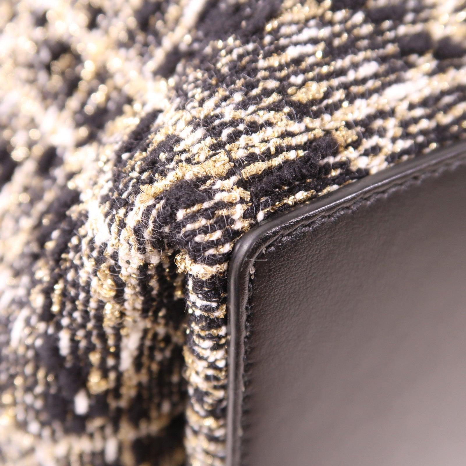 Dior Tweed/皮革Toujours Medium金扣肩背袋