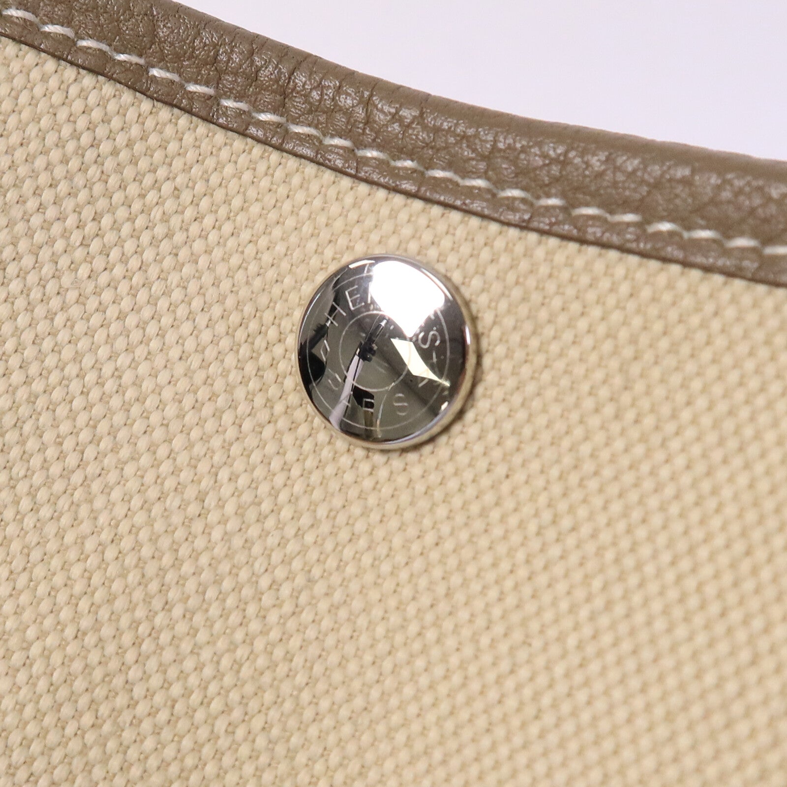 HERMES 皮革/帆布Garden Party TPM手挽袋Etoupe/Beton