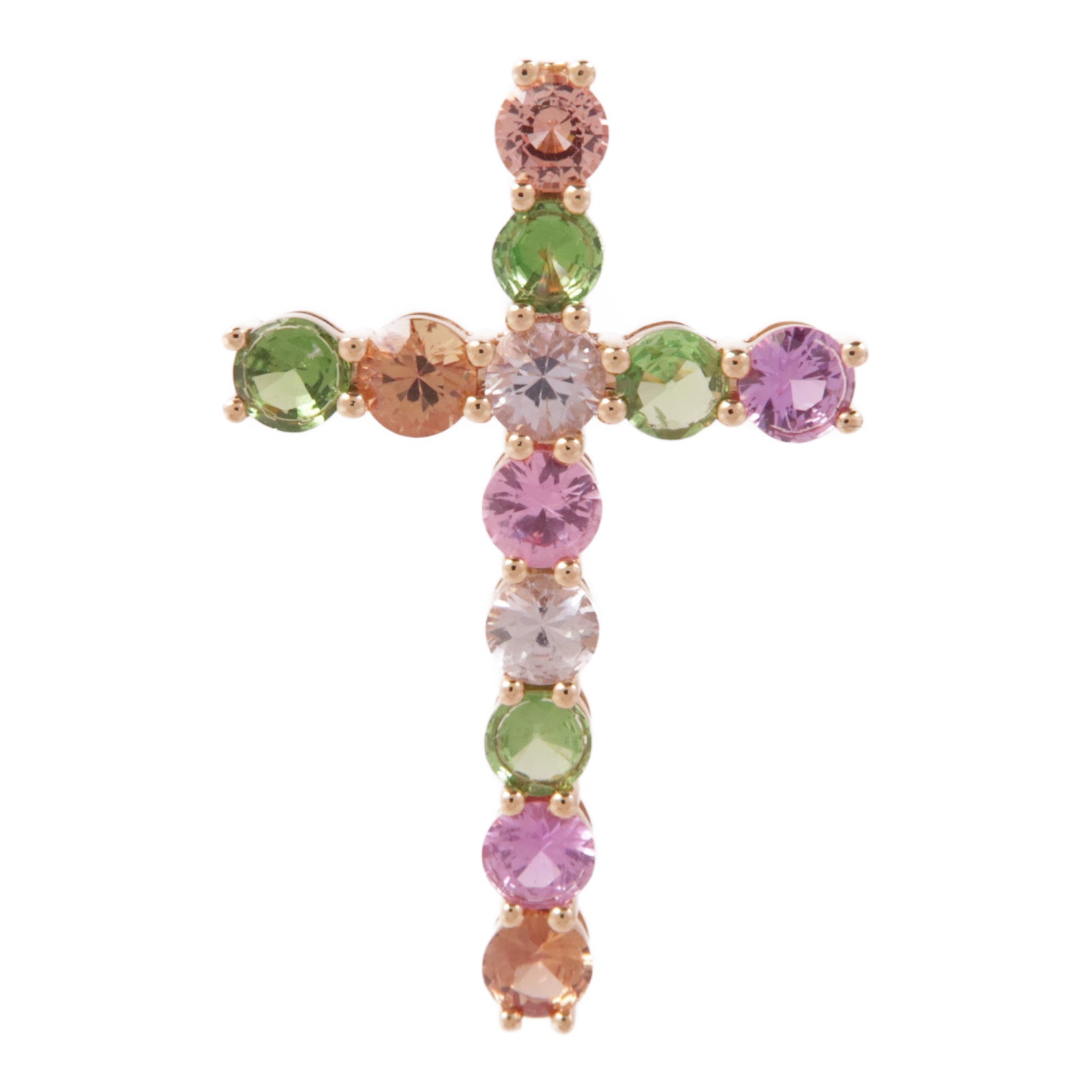 JEWELRY 18K玫瑰金Multi Sapphire Pendant Top彩色藍寶石吊墜