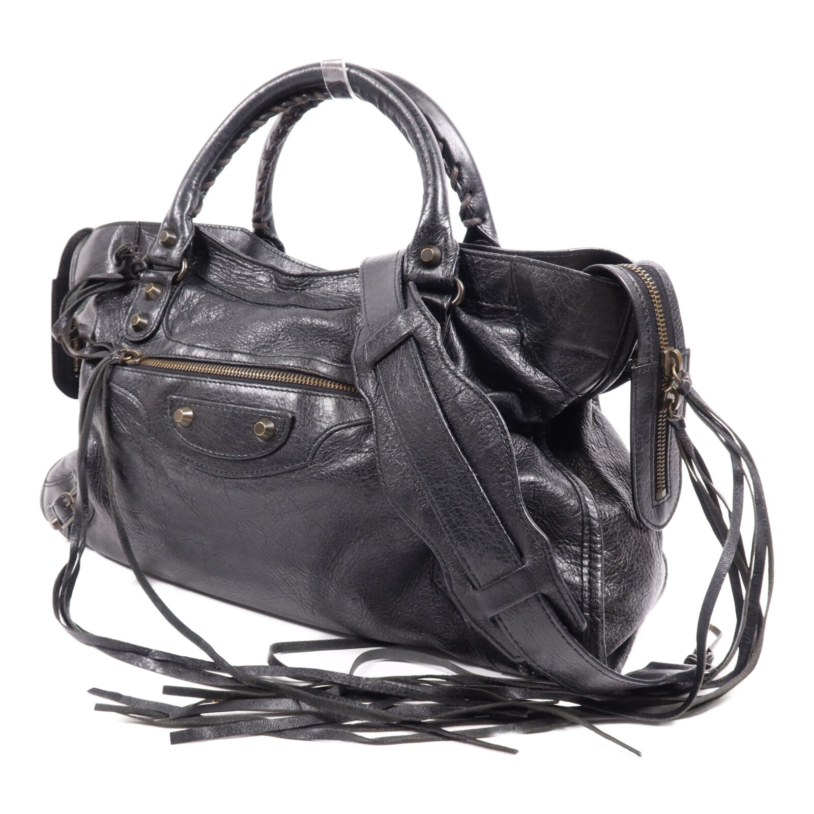 BALENCIAGA 羊皮皮革City金扣手挽肩背兩用袋