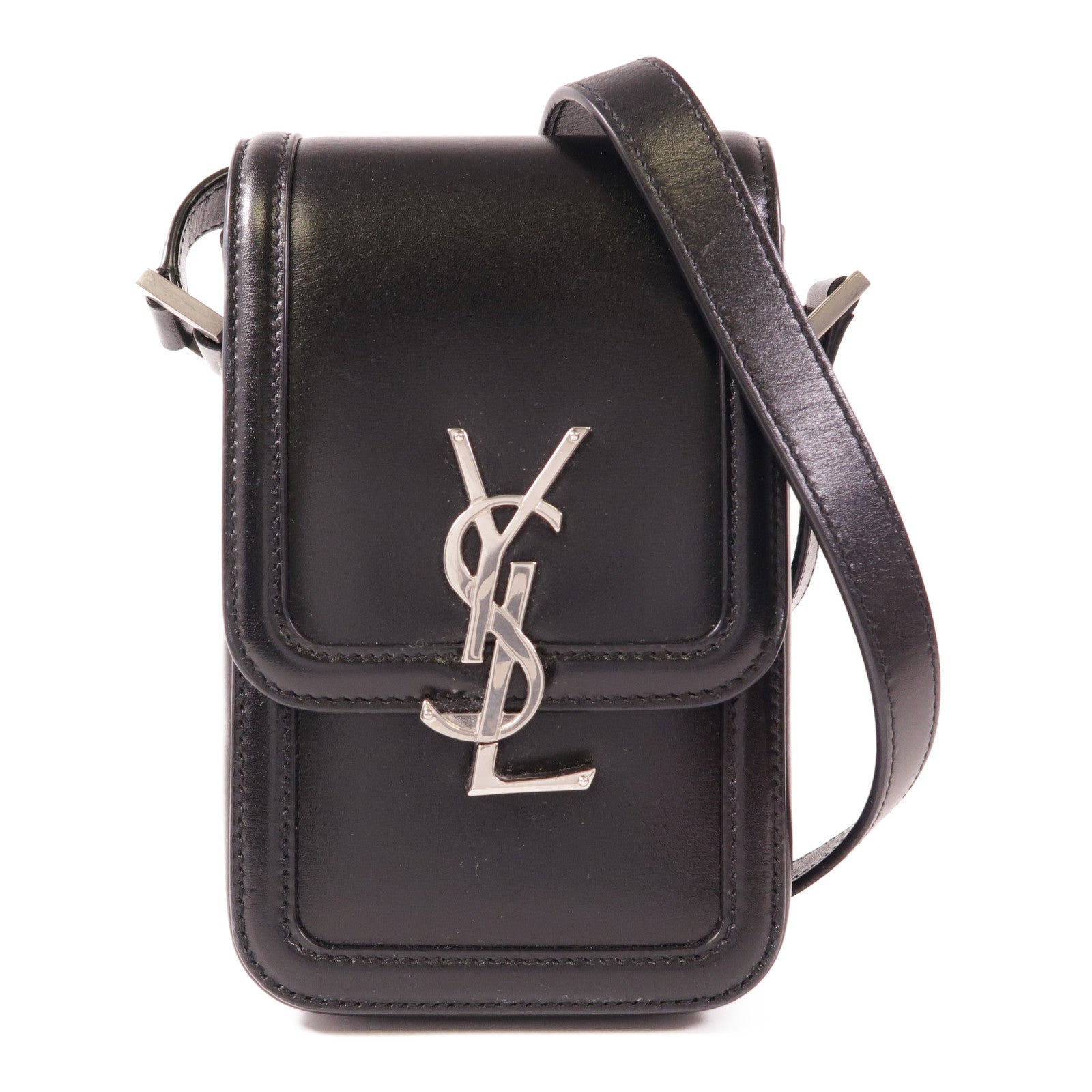 YVES SAINT LAURENT 牛皮皮革Solferino銀扣肩背袋