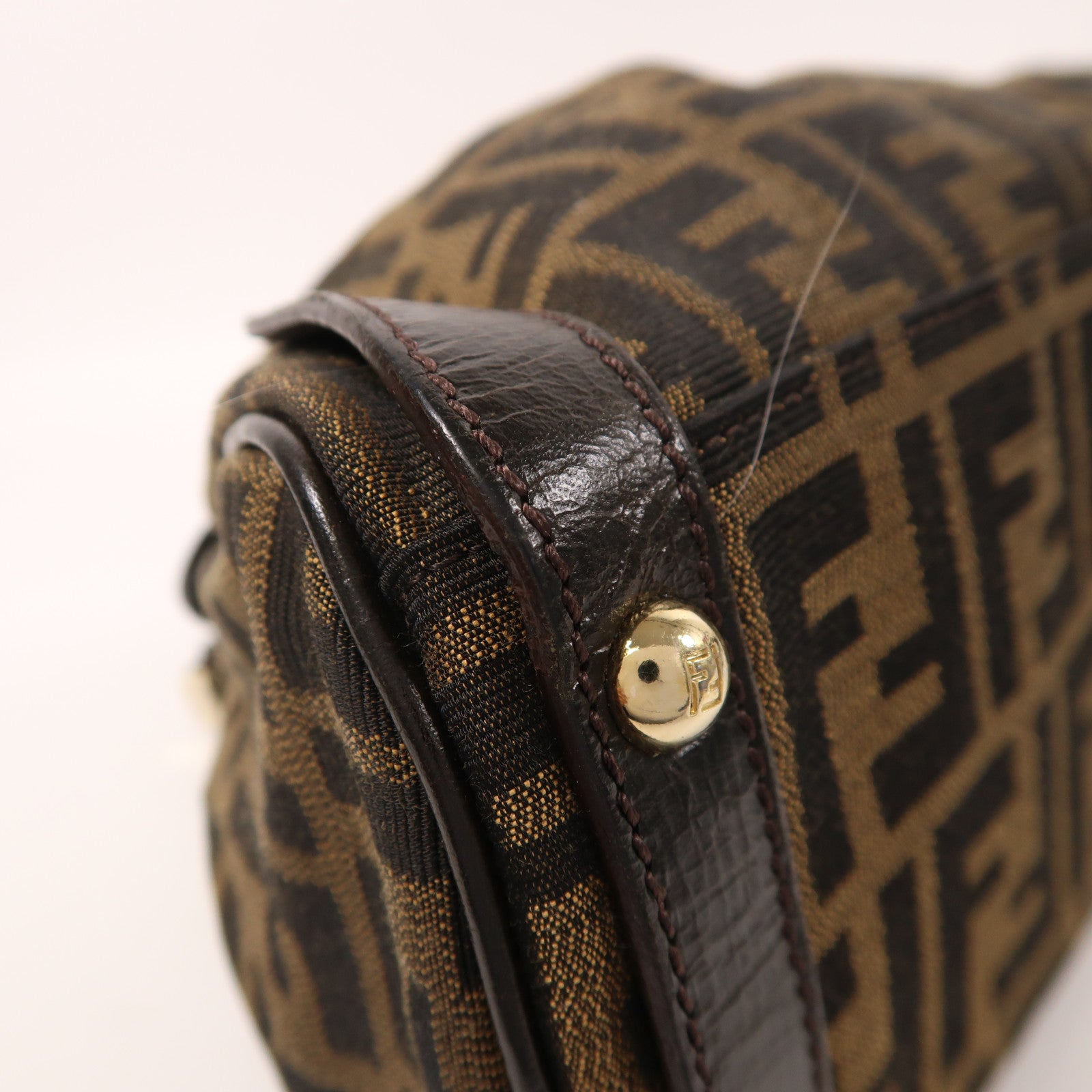 FENDI 帆布/牛皮皮革Hand Bag金扣手挽袋