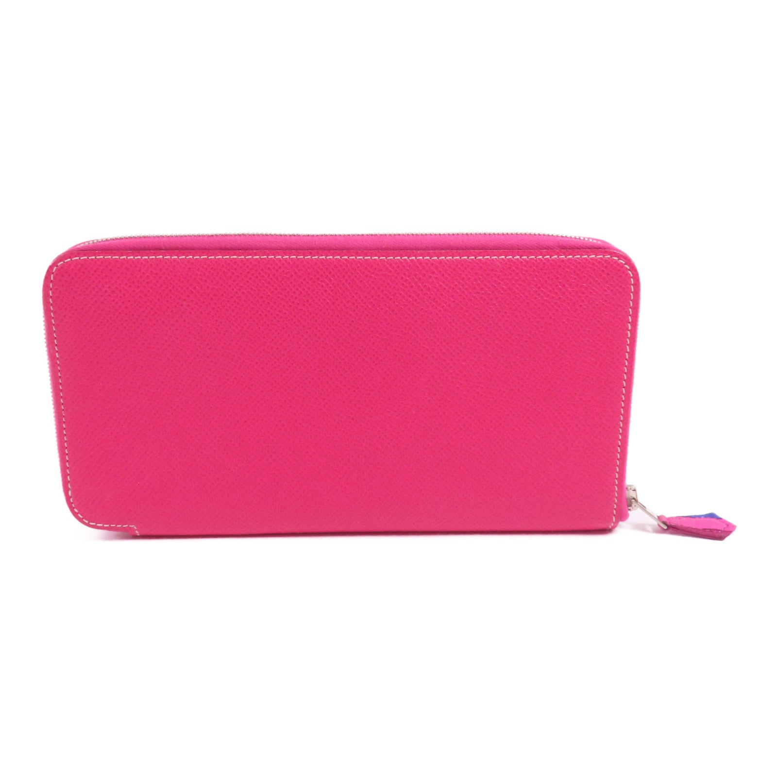 HERMES Epsom皮革Silk In Classic銀扣長錢包Rose Tyrien