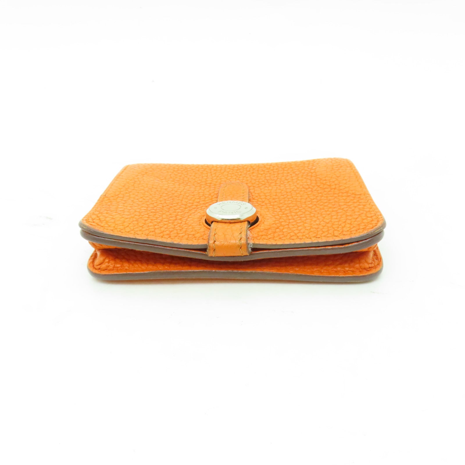 HERMES 【清倉大減價】Togo皮革Dogon Coin Case銀扣零錢包橙色