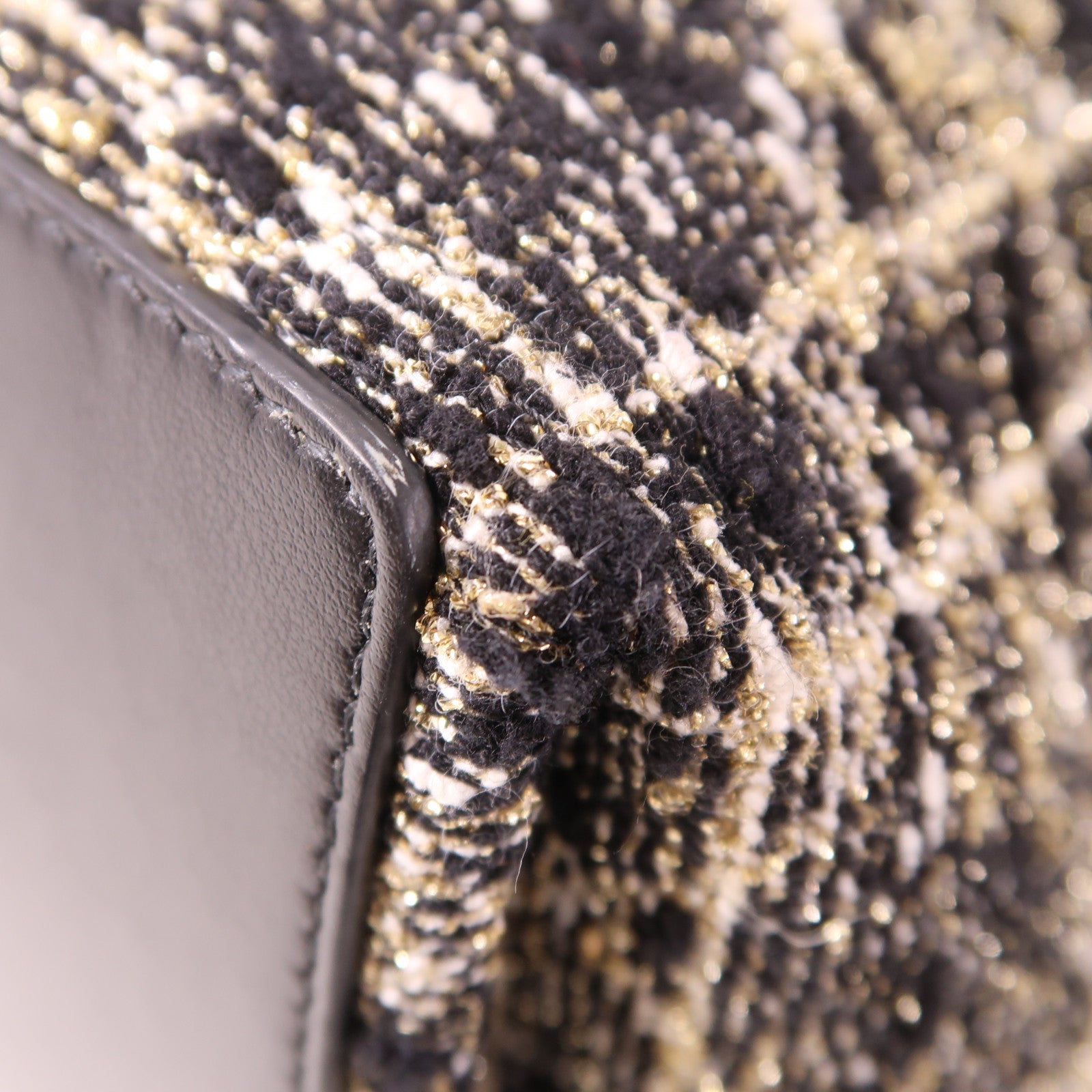 Dior Tweed/皮革Toujours Medium金扣肩背袋