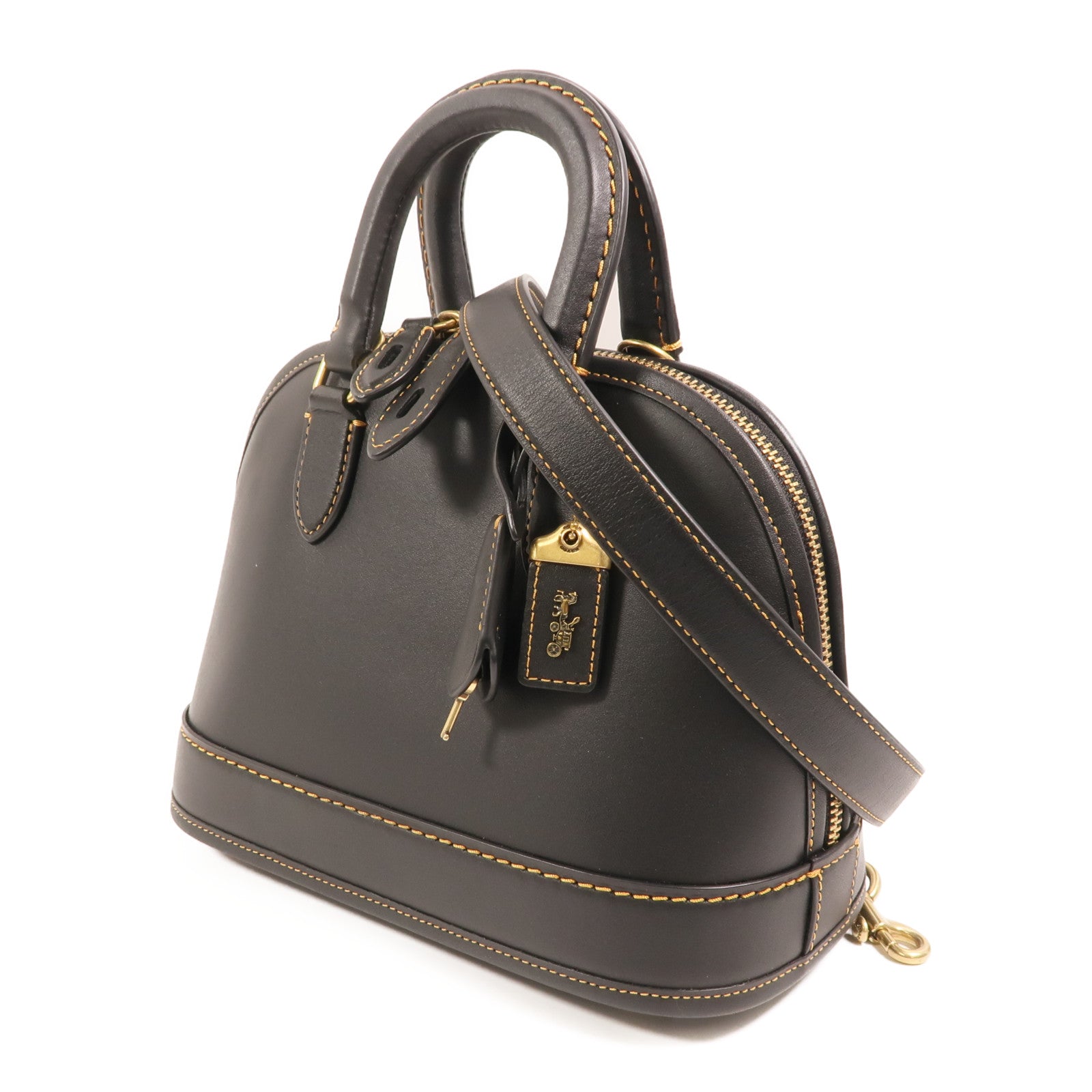 COACH 牛皮皮革Revel Bag金扣手挽肩背兩用袋