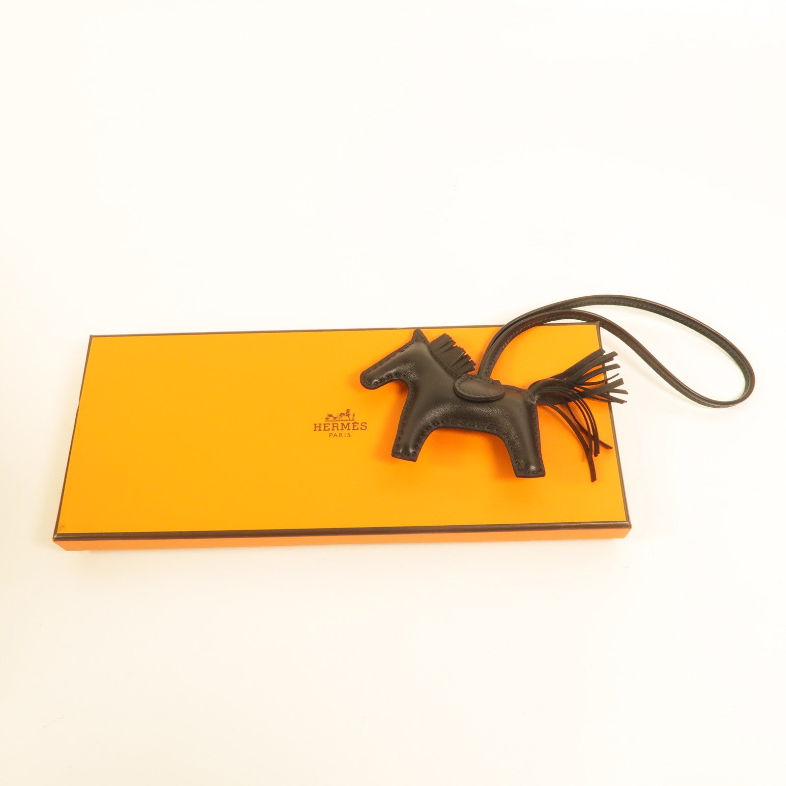 HERMES Milo皮革Rodeo PM掛飾Noir