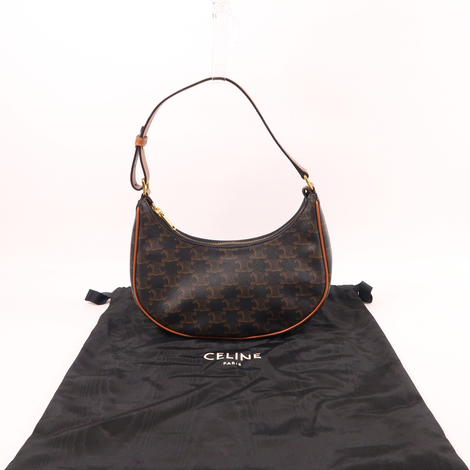 CELINE 塗層帆布Ava金扣肩背袋