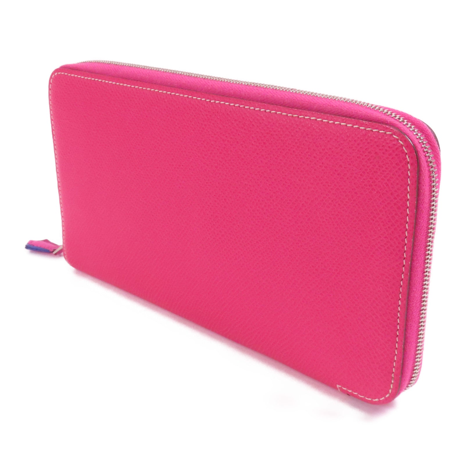 HERMES PHW Silk In Classic Long Wallet Epsom Leather Rose Tyrien