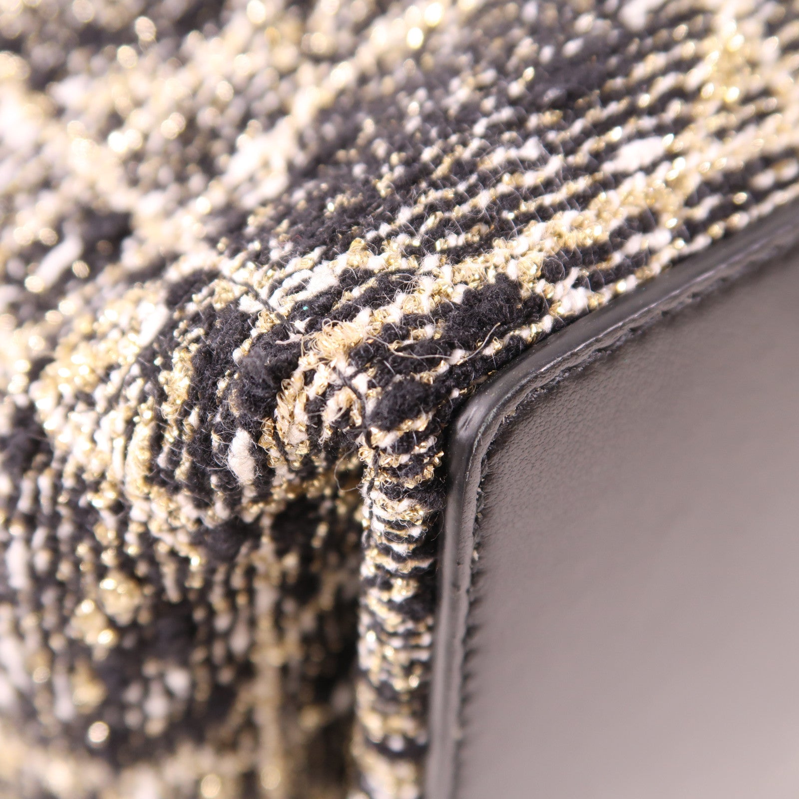 Dior Tweed/皮革Toujours Medium金扣肩背袋