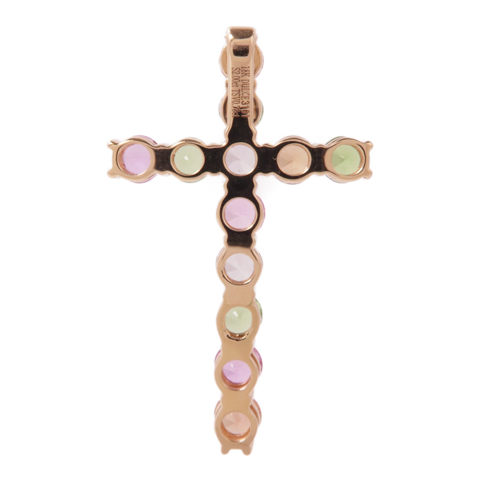 JEWELRY 18K玫瑰金Multi Sapphire Pendant Top彩色藍寶石吊墜