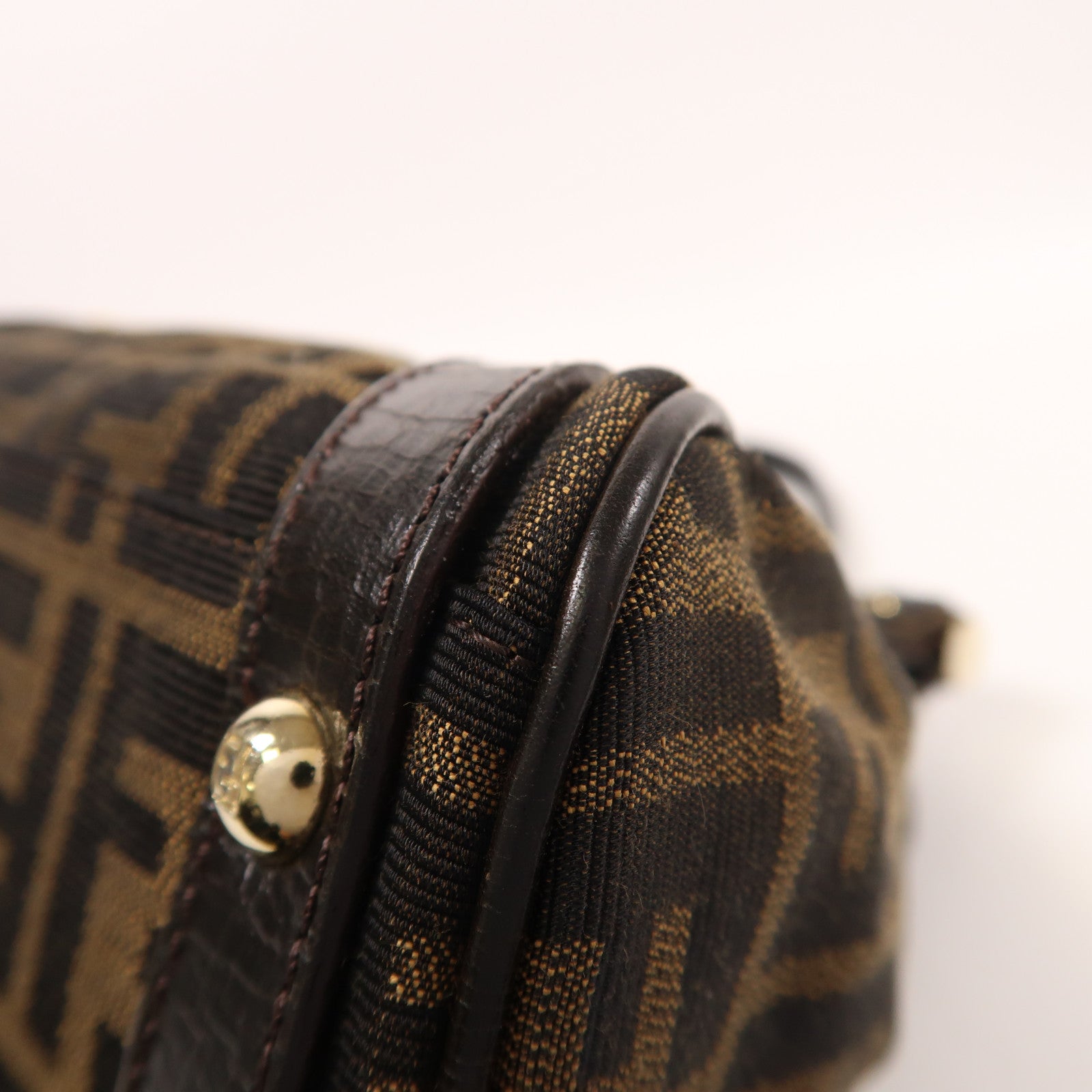 FENDI 帆布/牛皮皮革Hand Bag金扣手挽袋