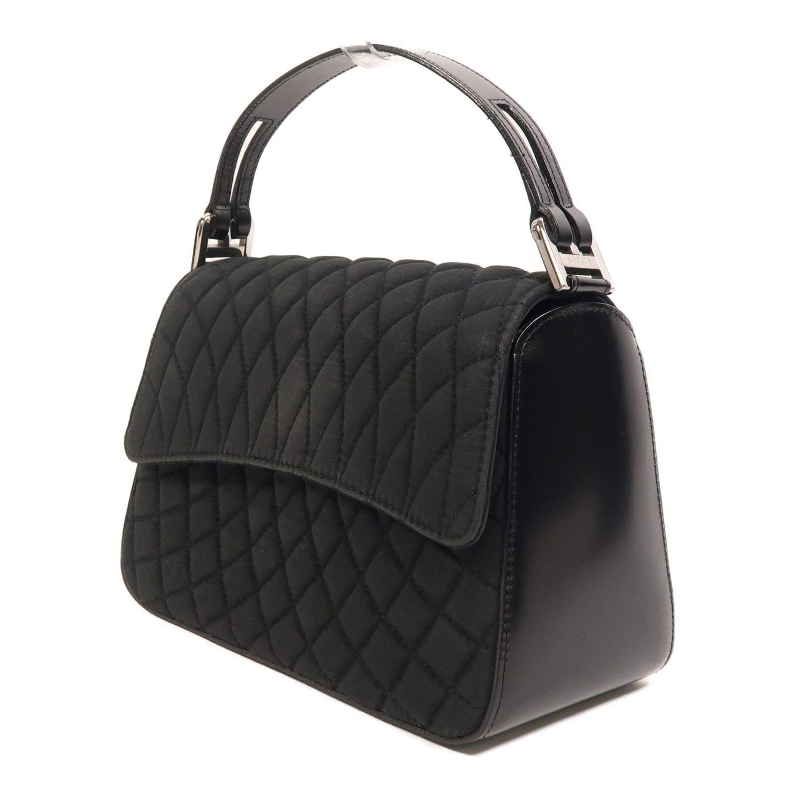 BALLY 尼龍/牛皮皮革Hand Bag銀扣手挽袋